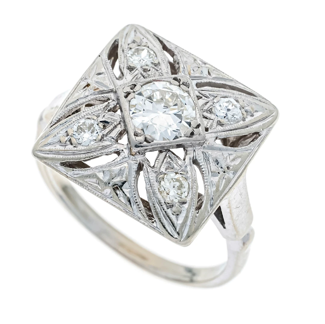 Art Déco Altschliff-Diamant-Ring