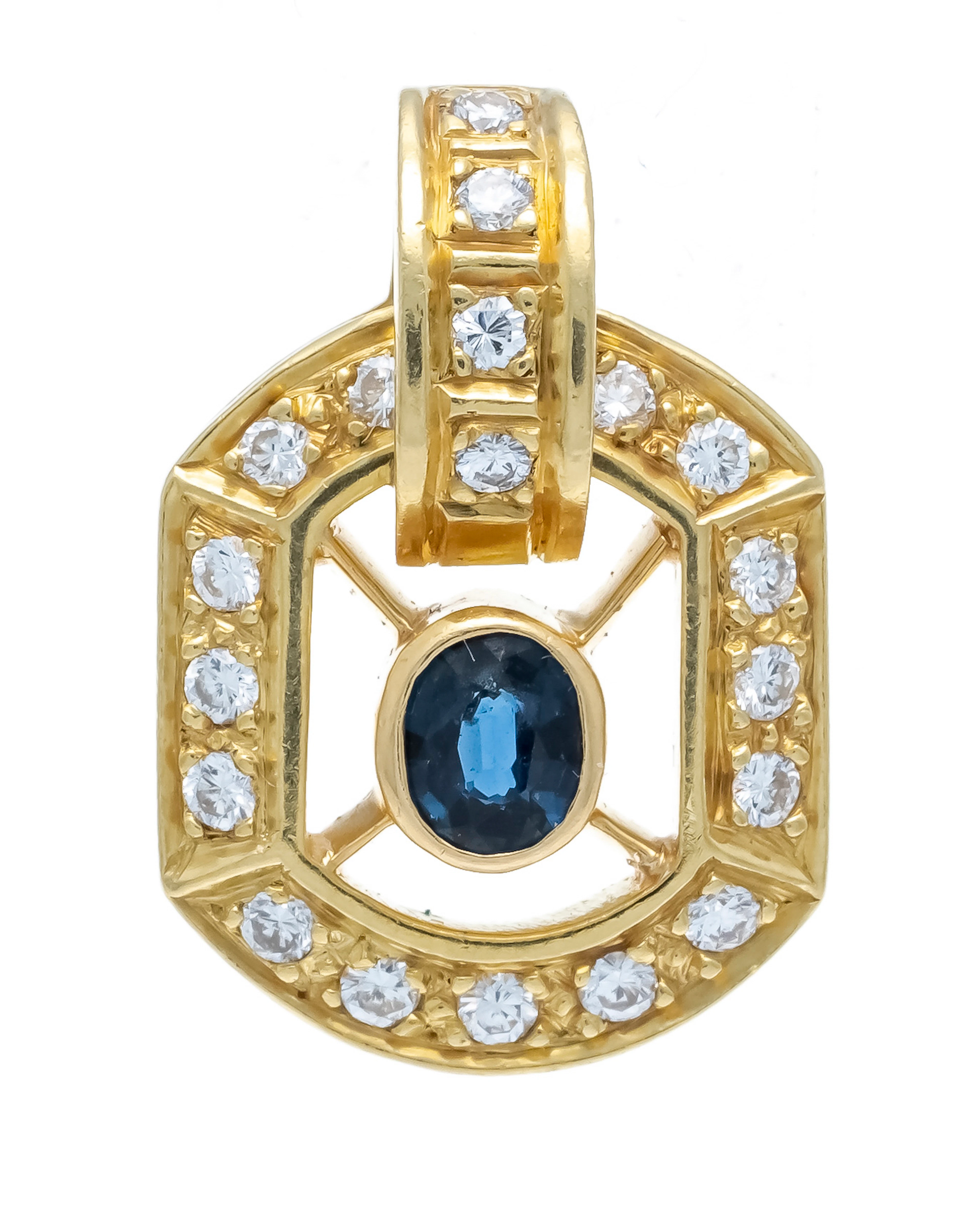 Saphir-Brillant-Anhänger GG 750/0