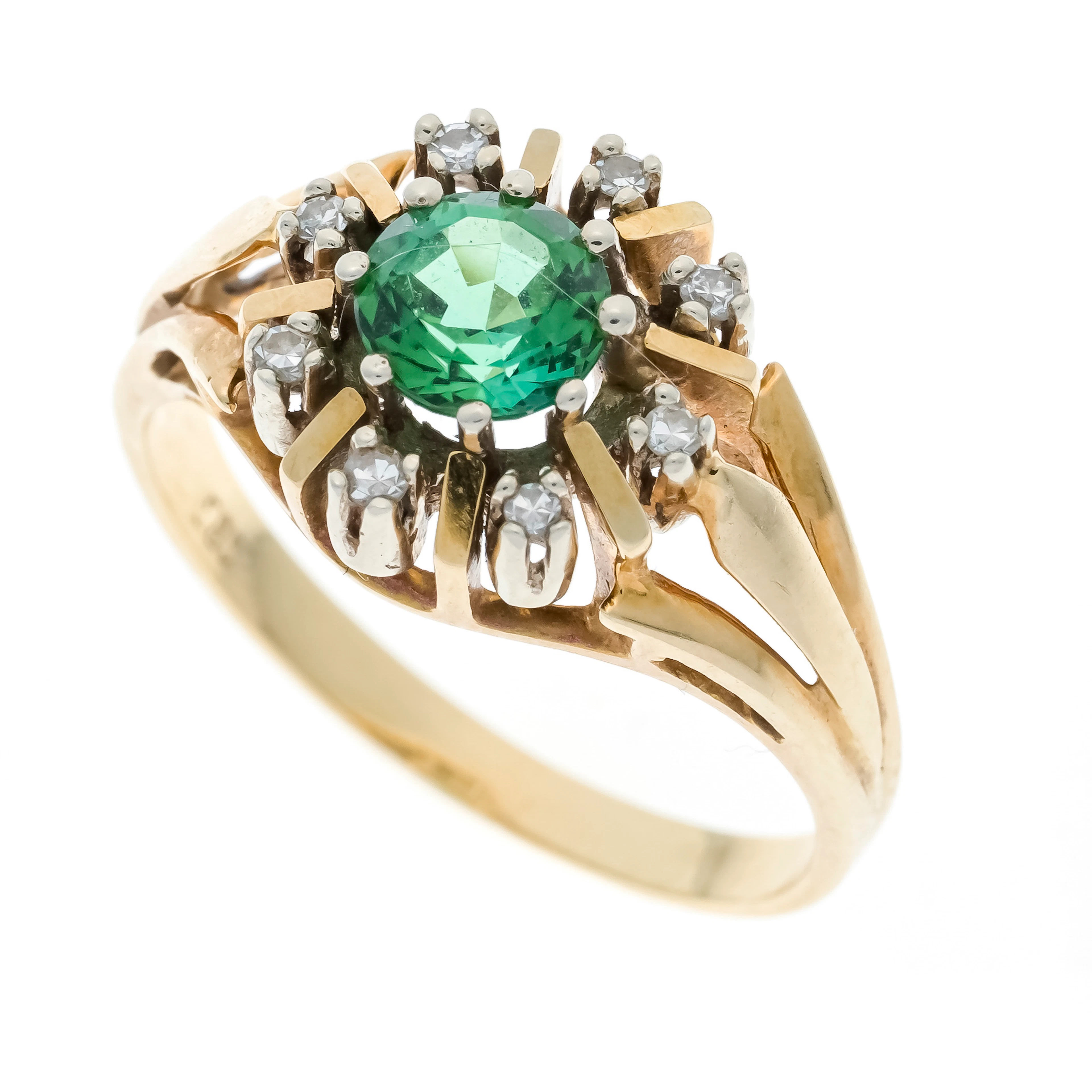 Turmalin-Diamant-Ring GG/WG 585/0