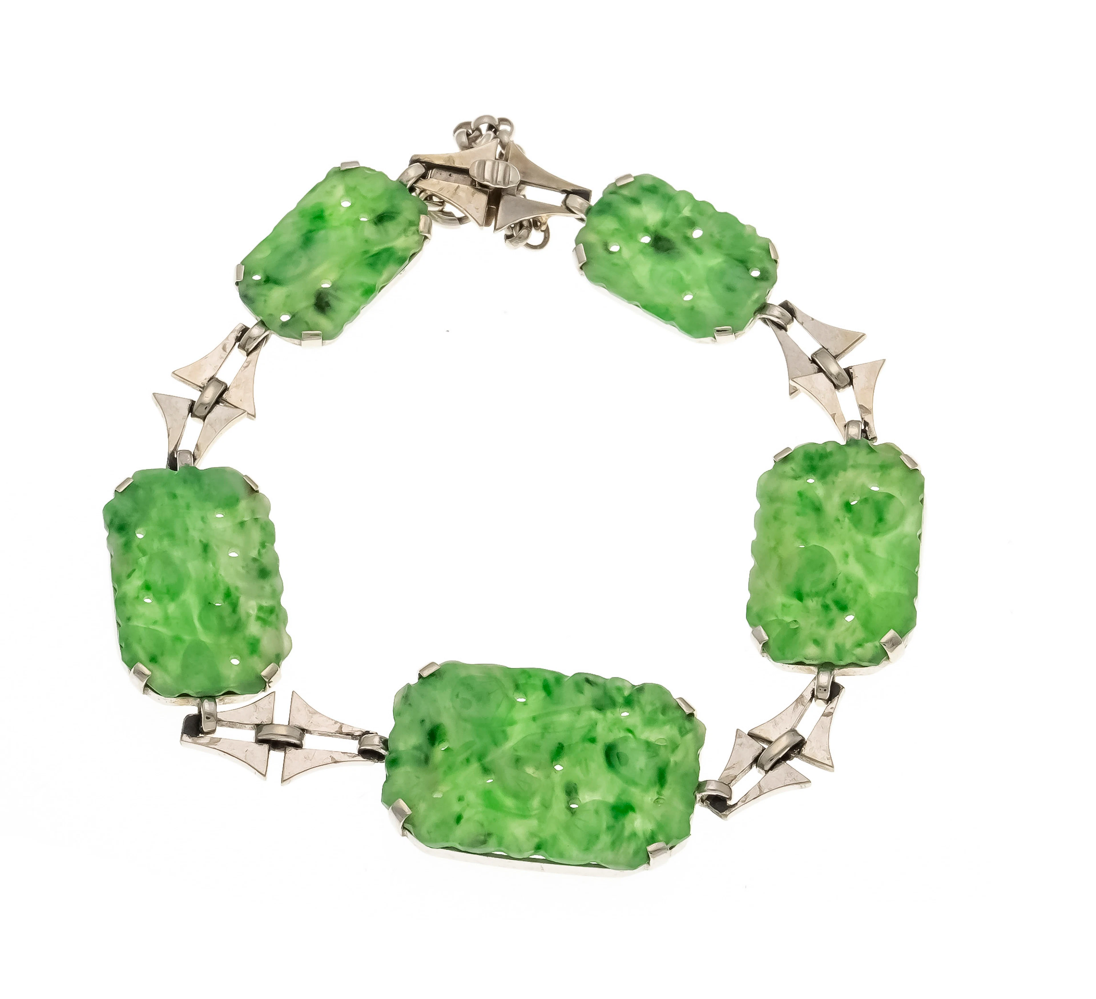 Jade-Armband Silber ungest., gepr.