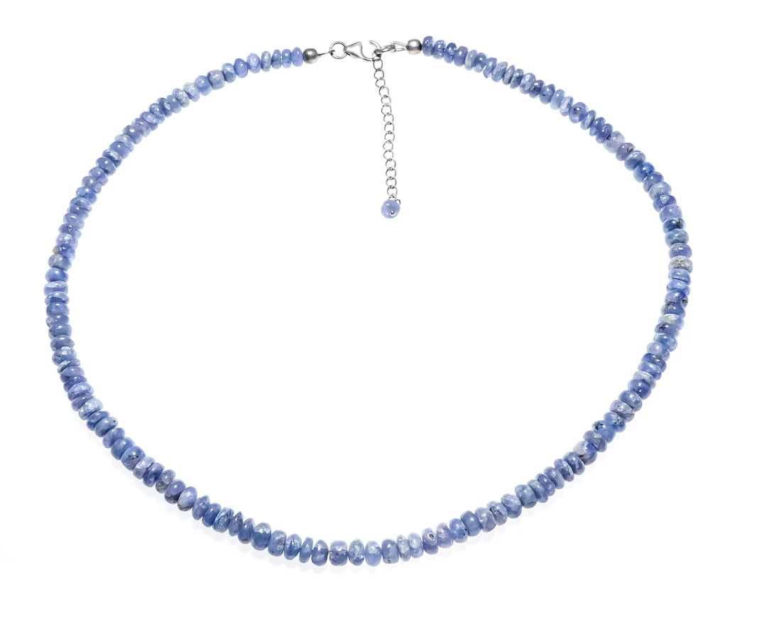 Tansanit-Collier mit Karabiner Si
