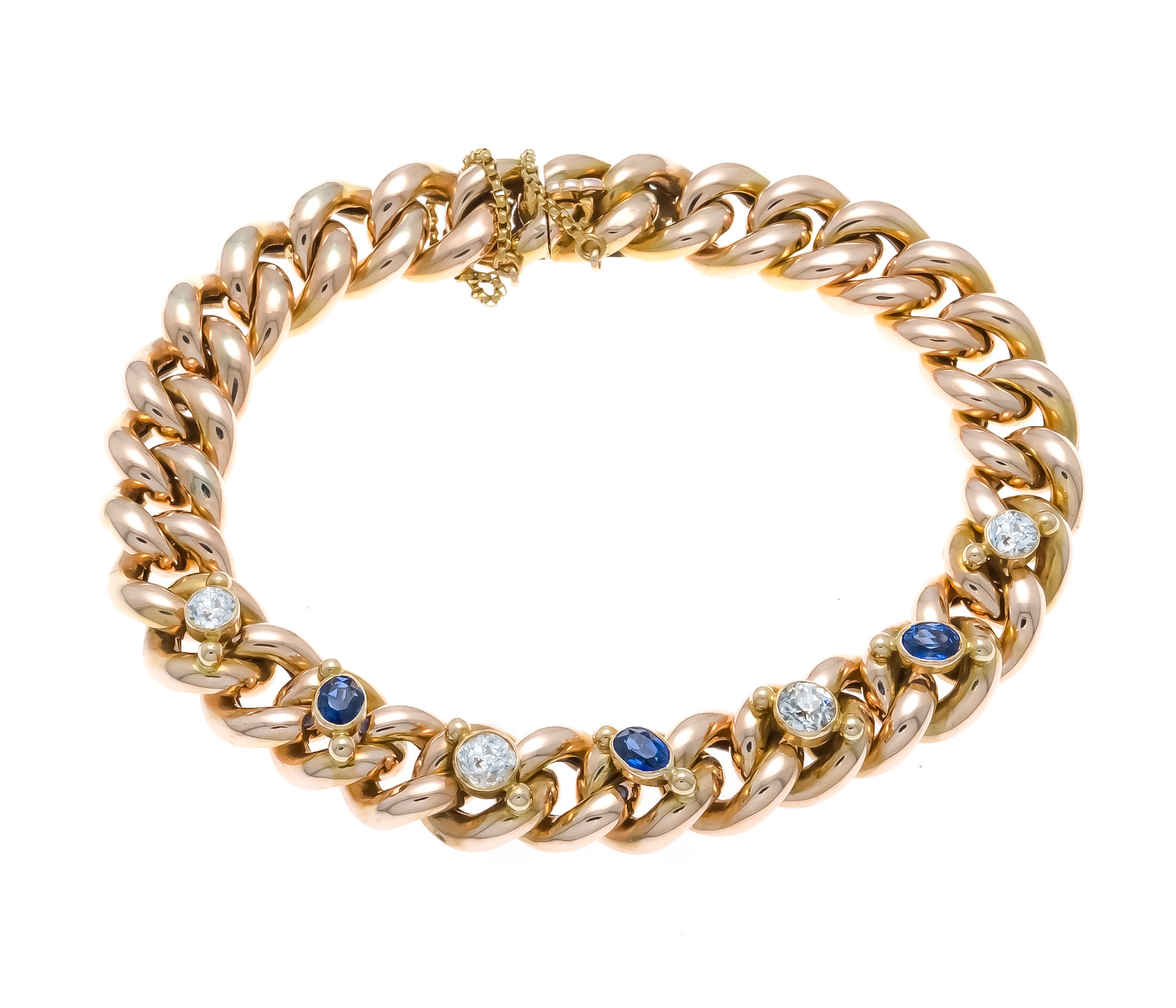 Saphir-Diamant-Panzerarmband um 1