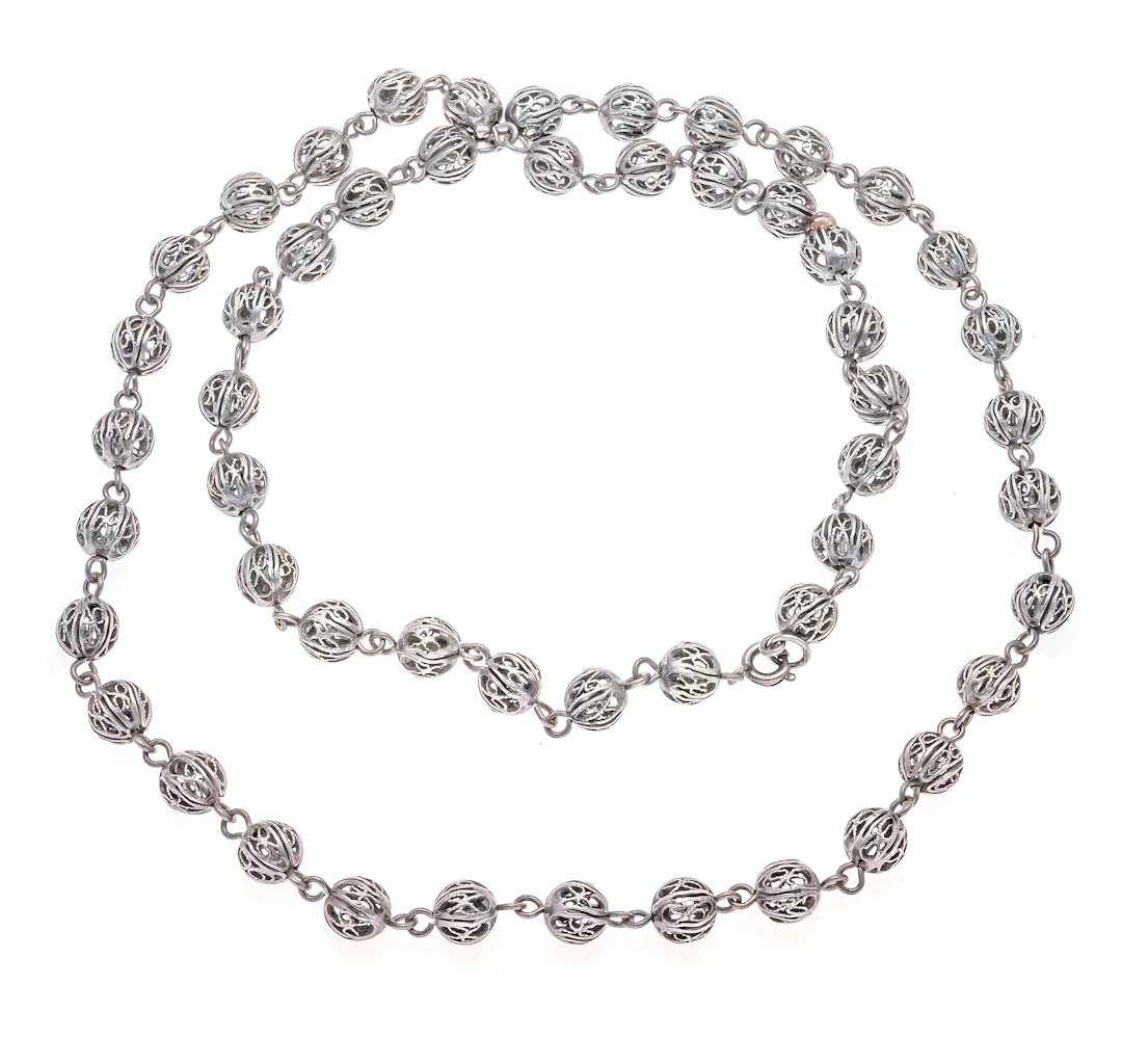Filigranes Kugel-Collier Silber 8