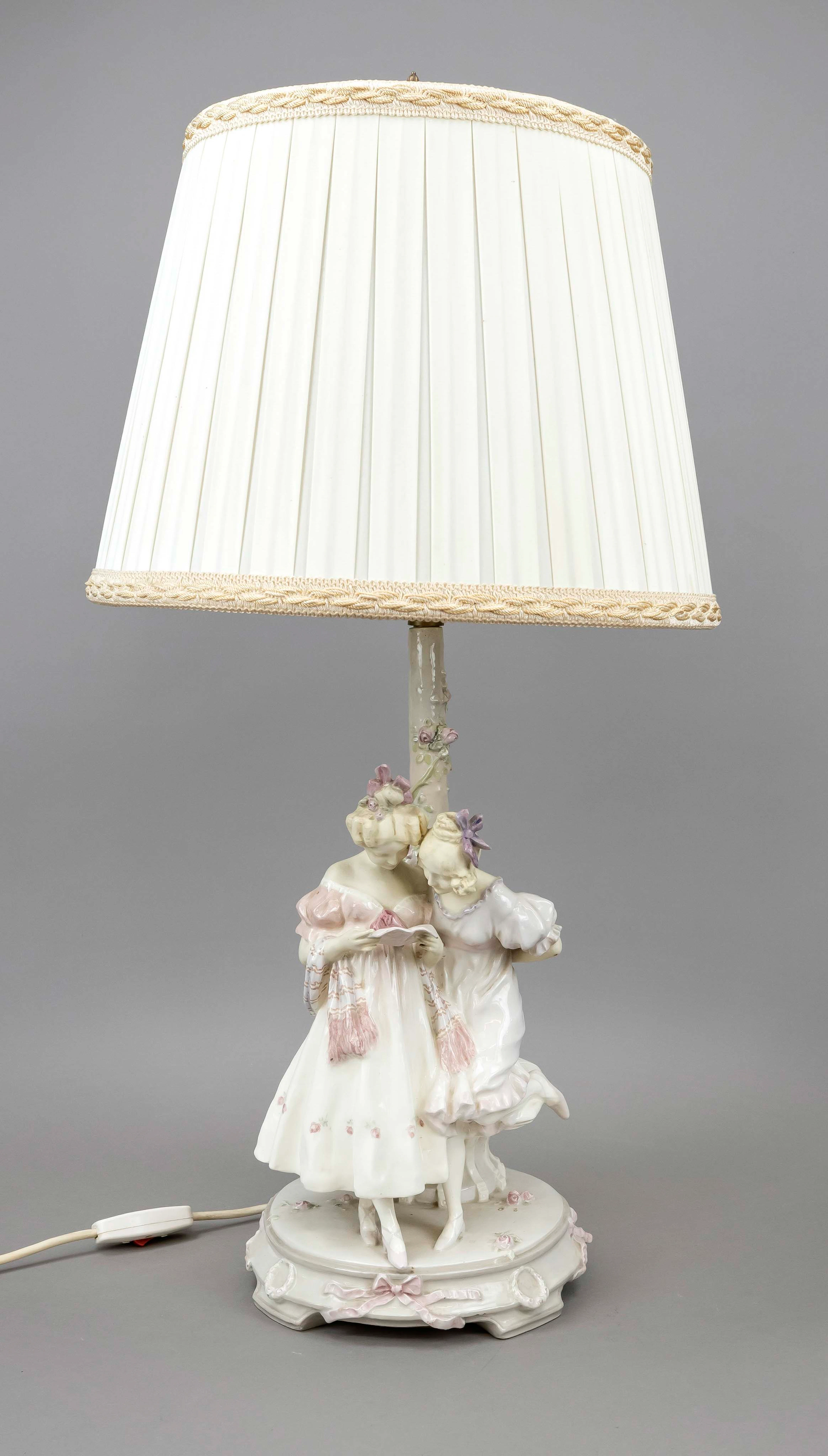 Figürliche Lampe, Vienna Fayence