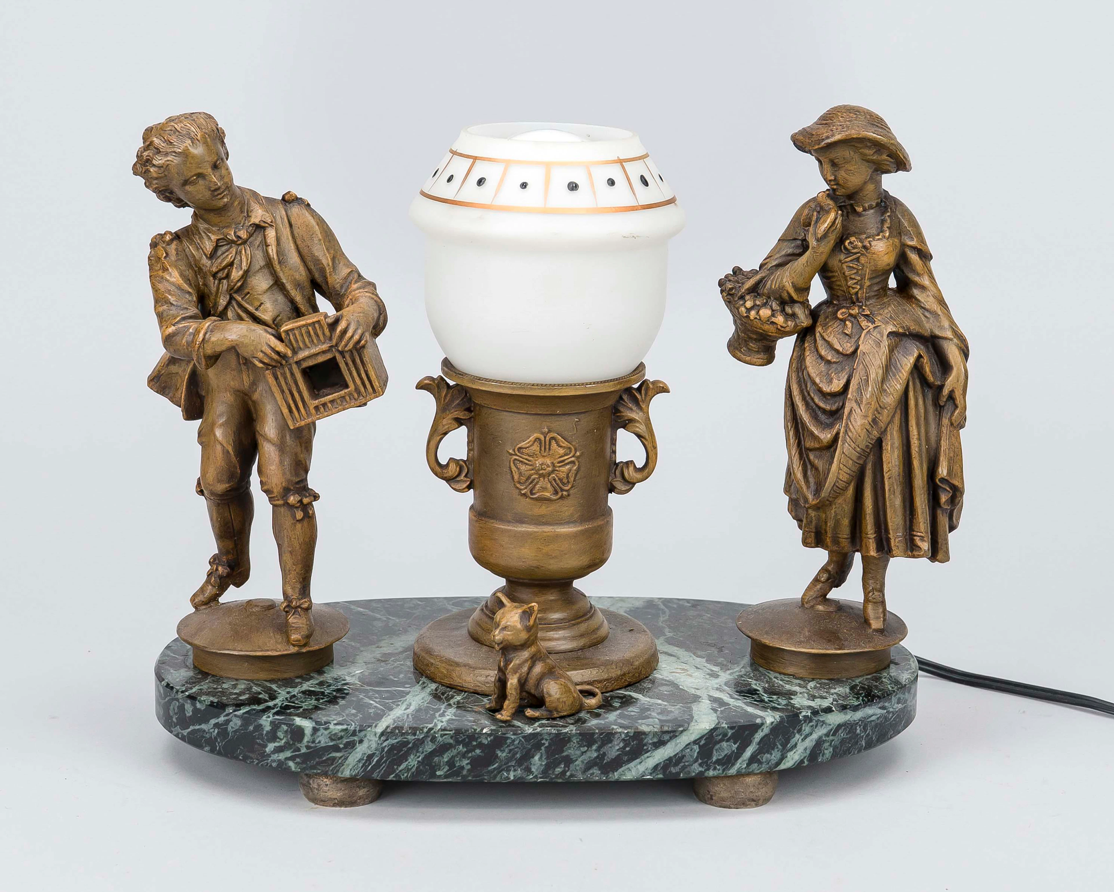 Figürliche Lampe, 20. Jh., bronzi
