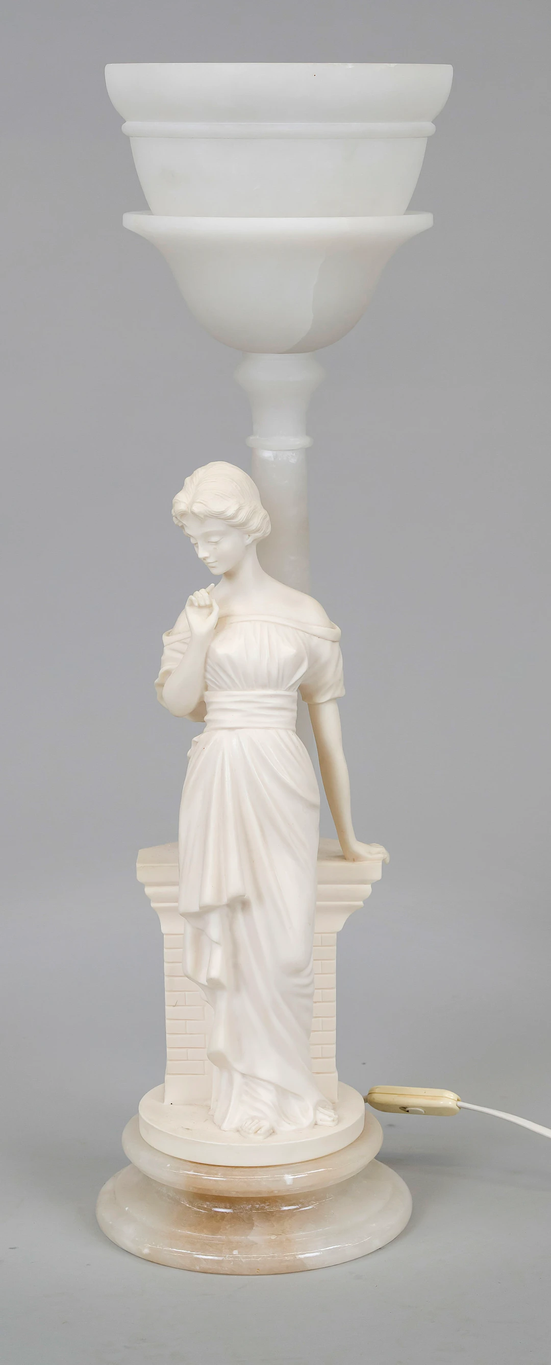 Figürliche Lampe, 20. Jh., Alabas