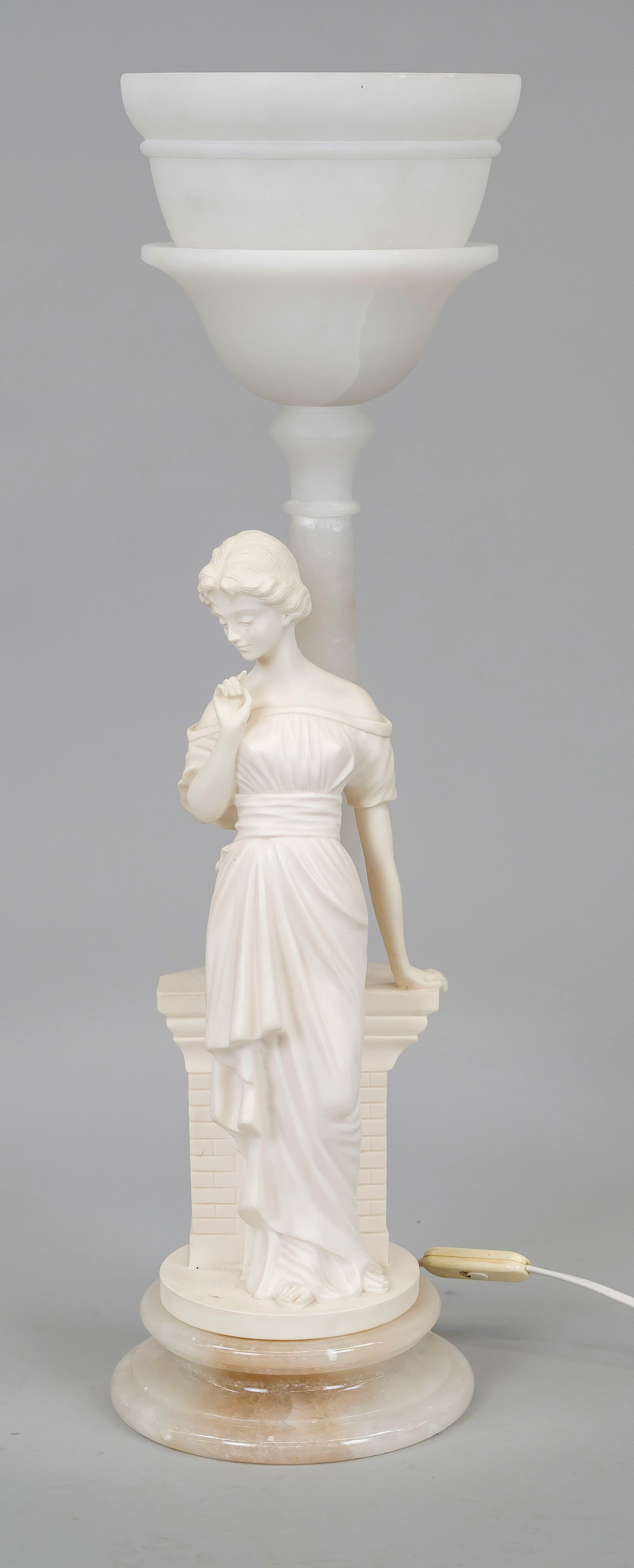 Figürliche Lampe, 20. Jh., Alabas