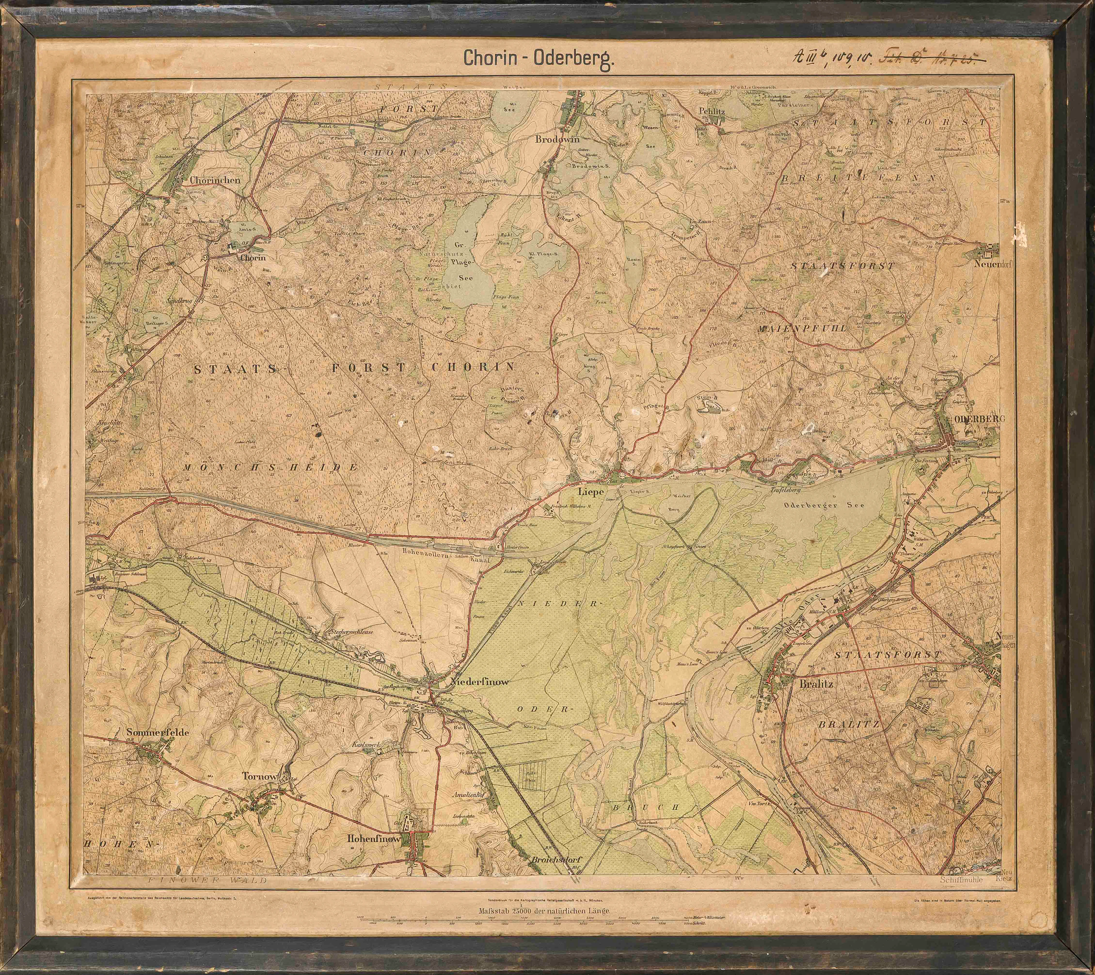 Reliefkarte von Chorin-Oderberg