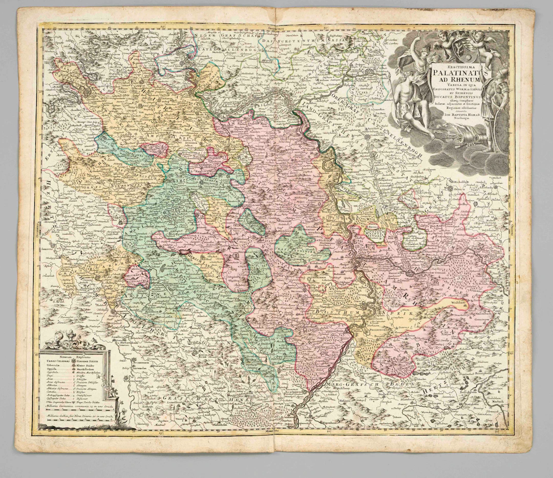 Historische Rheinlaufkarte von Ra