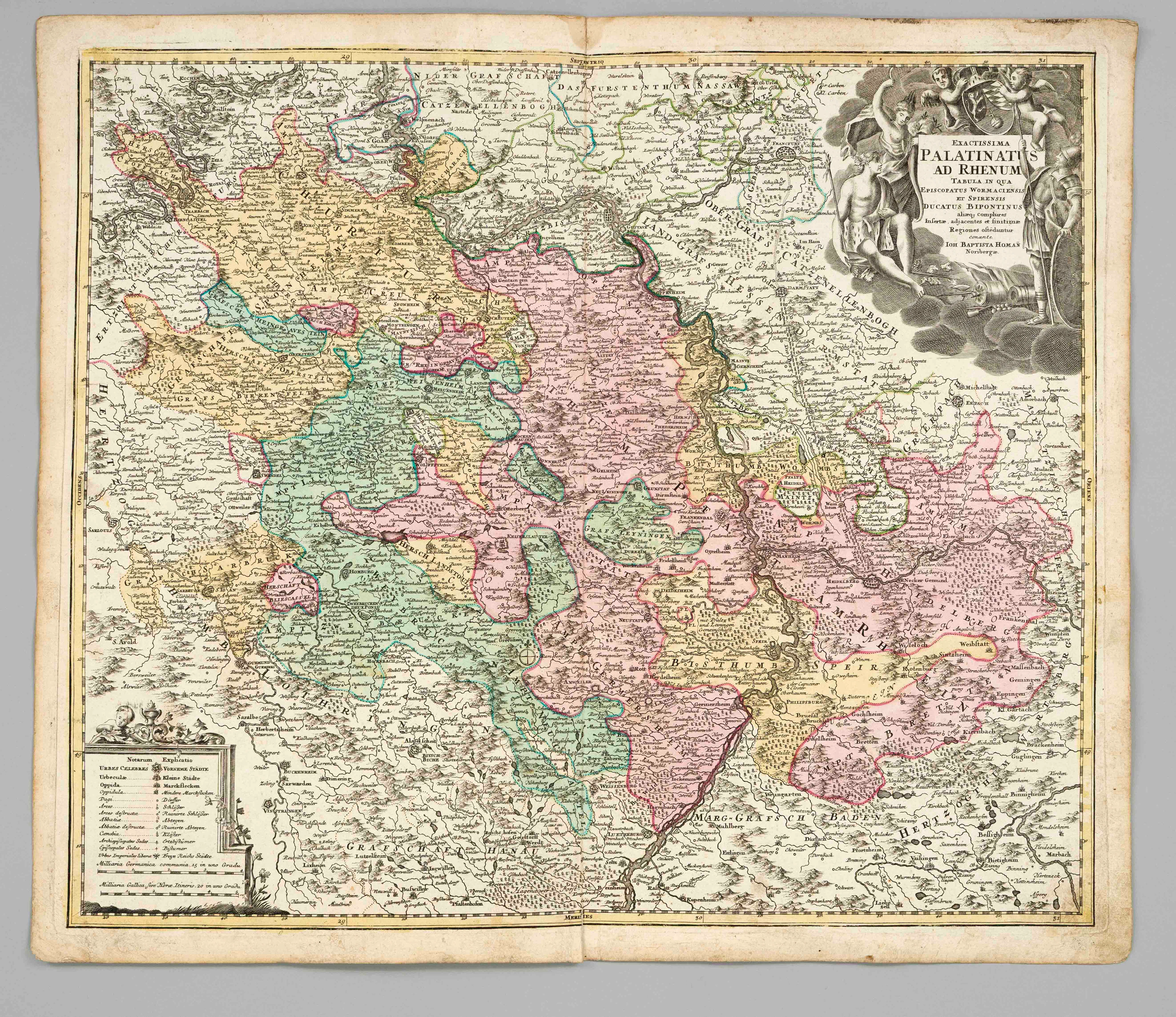 Historische Rheinlaufkarte von Ra