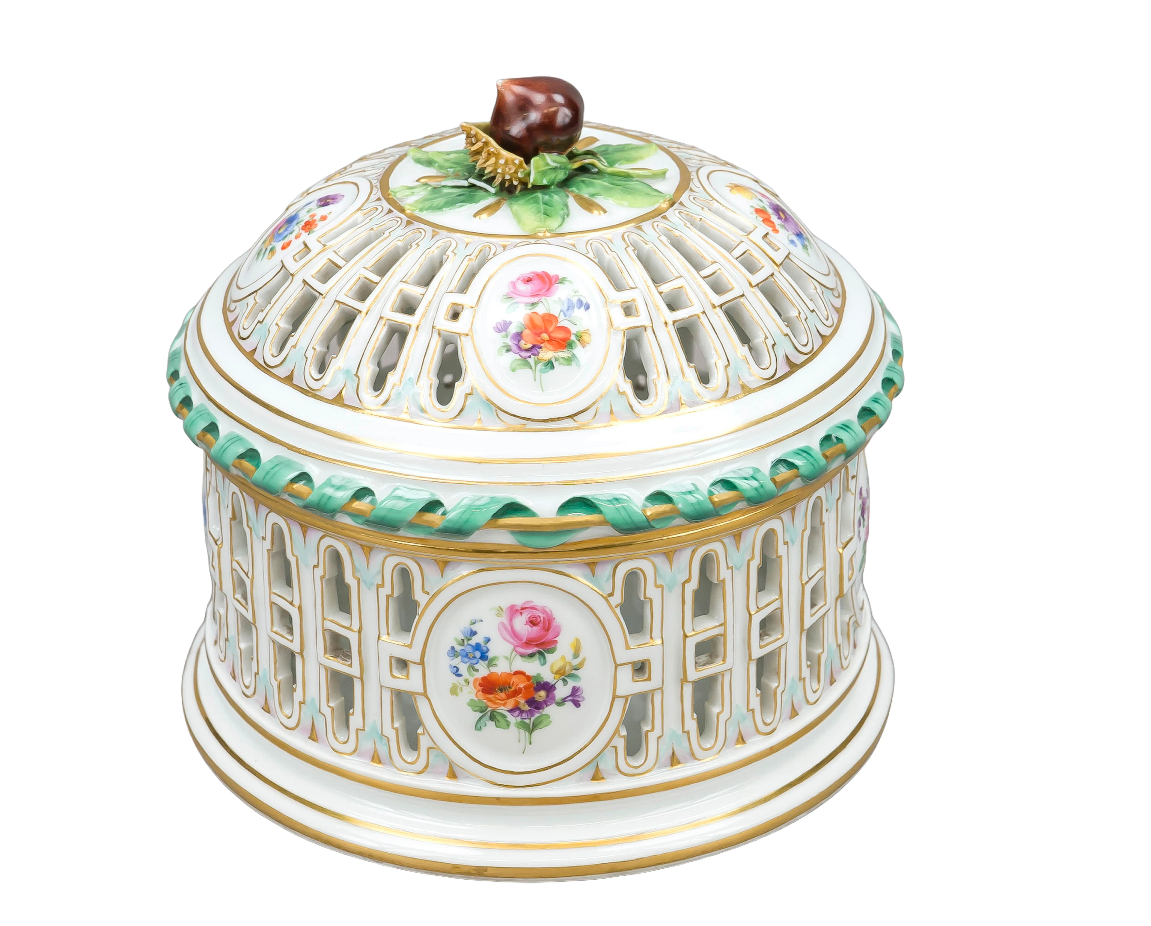 Runder Kastanientopf, Meissen, Kn
