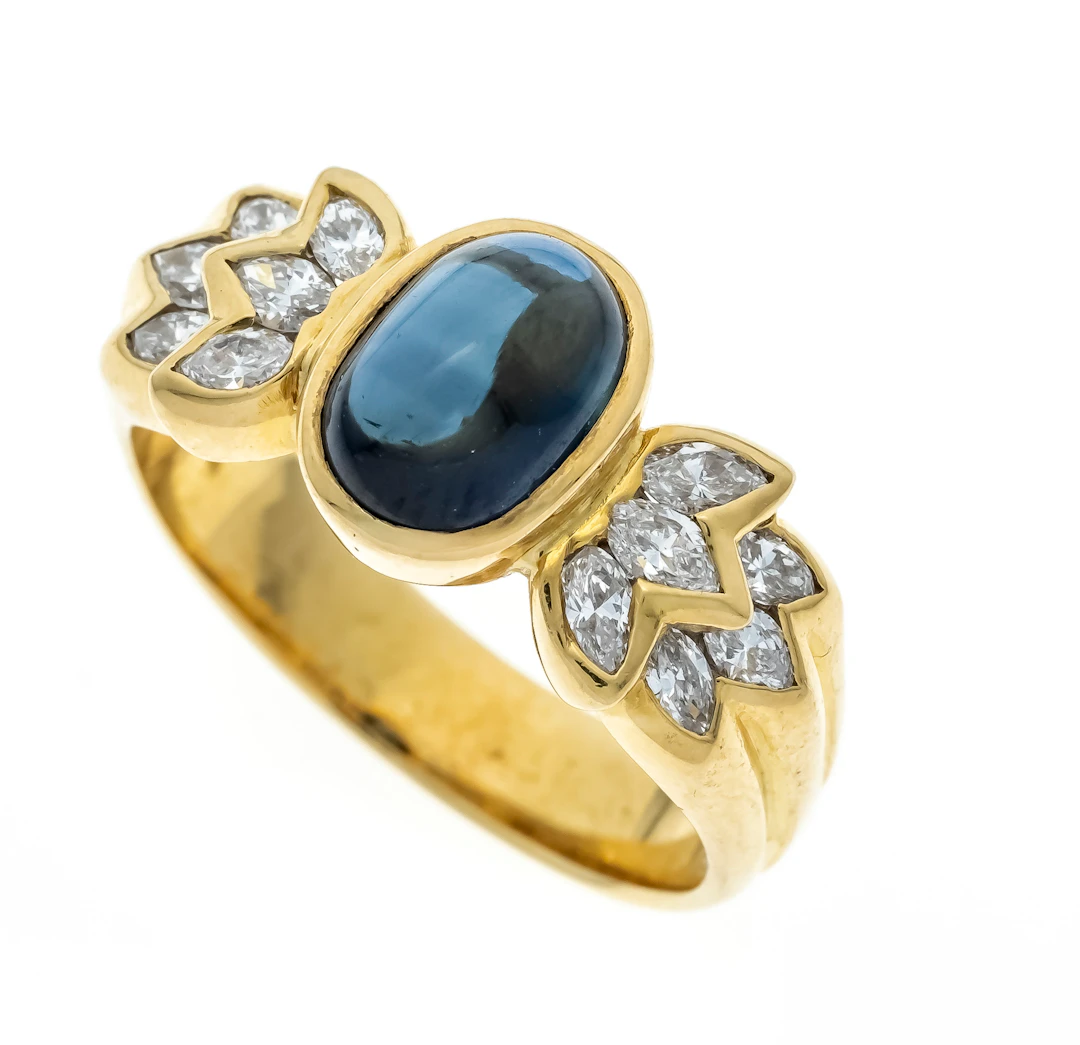 Saphir-Diamant-Ring GG 750/000 mi