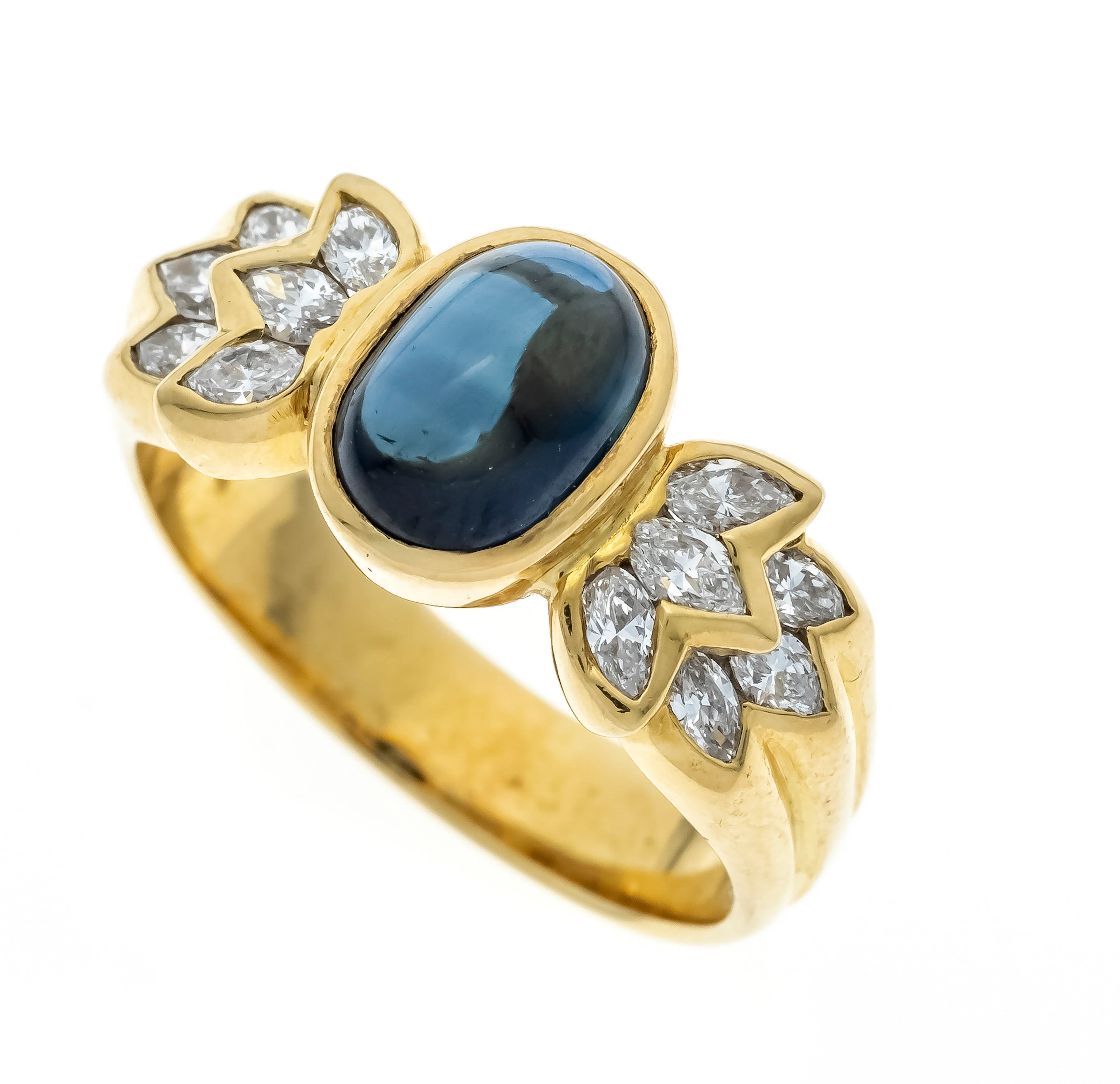 Saphir-Diamant-Ring GG 750/000 mi