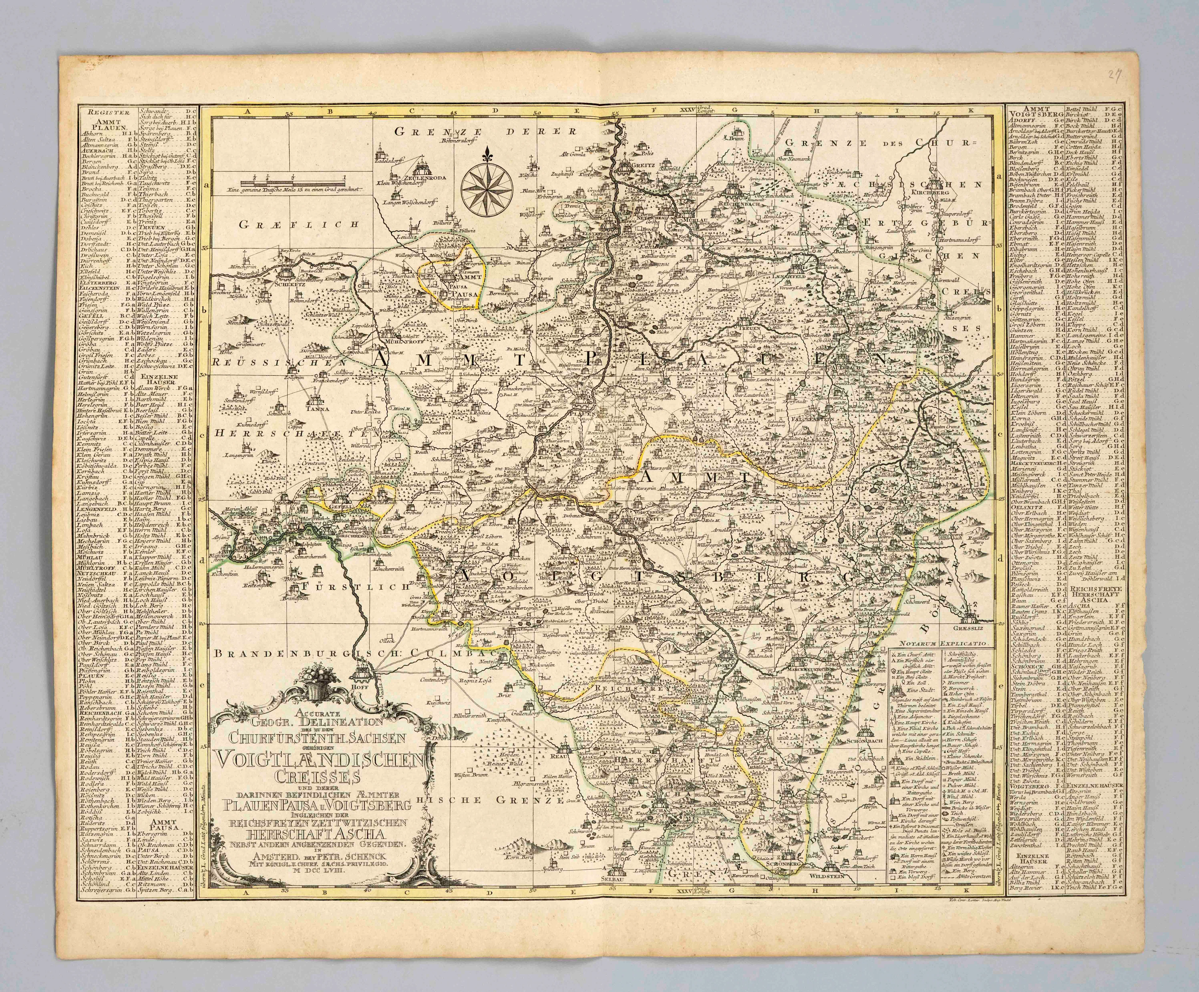 Historische Karte von Sachsen --