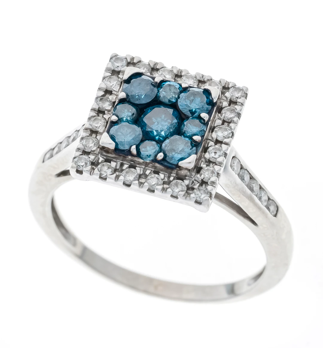 Fancy Diamant-Ring WG 585/000 ung