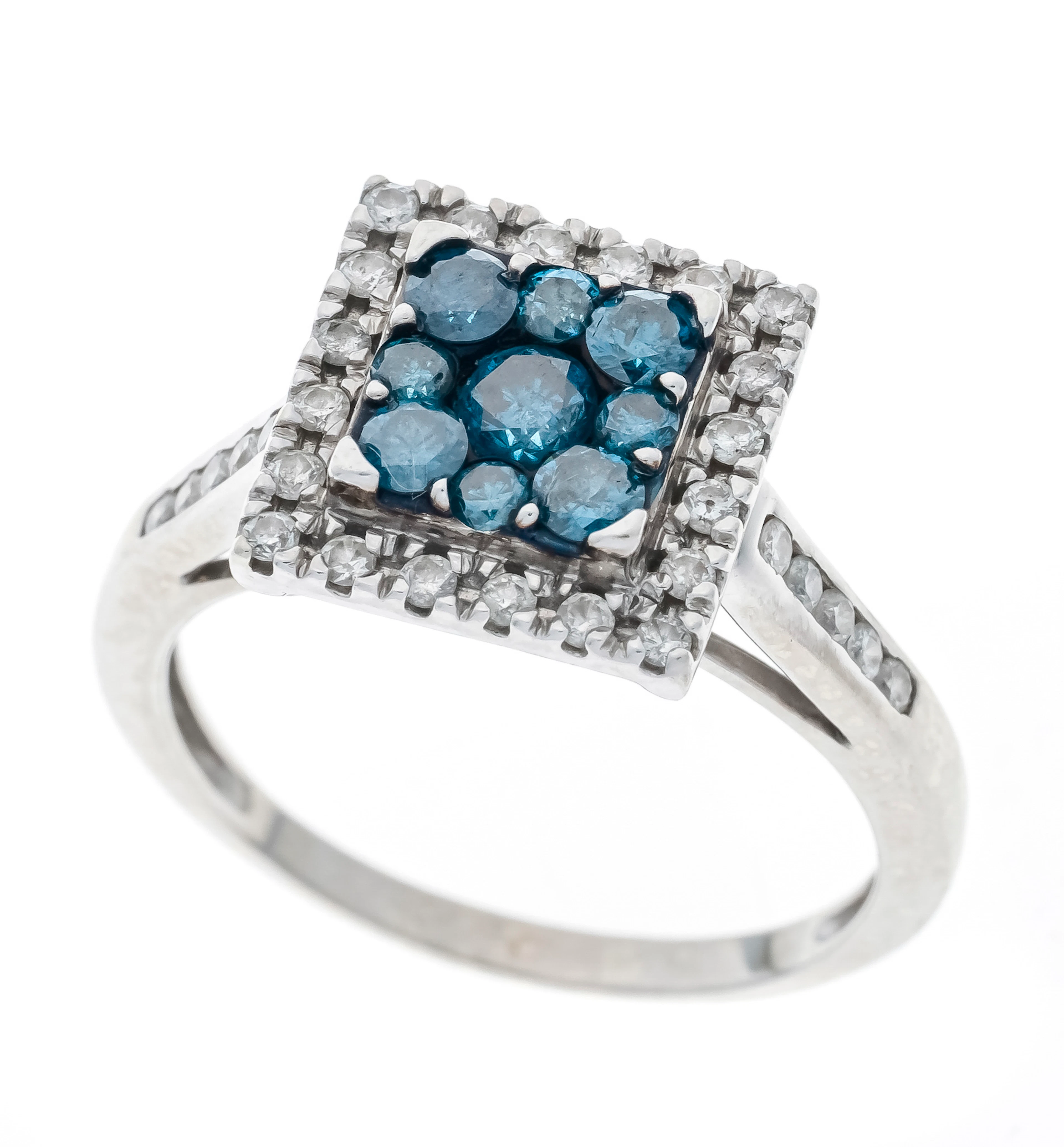 Fancy Diamant-Ring WG 585/000 ung