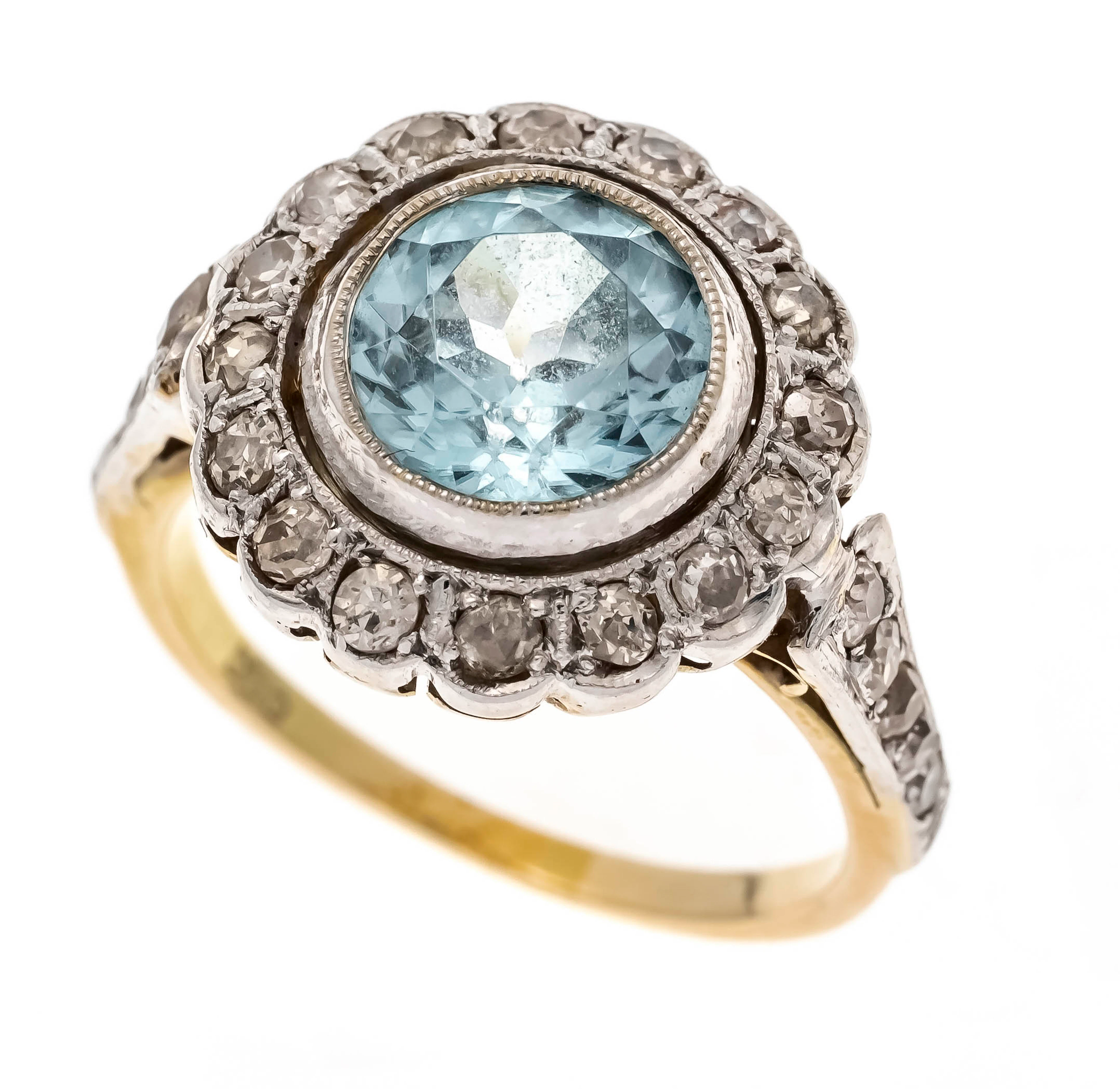 Zirkon-Diamant-Ring GG/WG 585/000 um