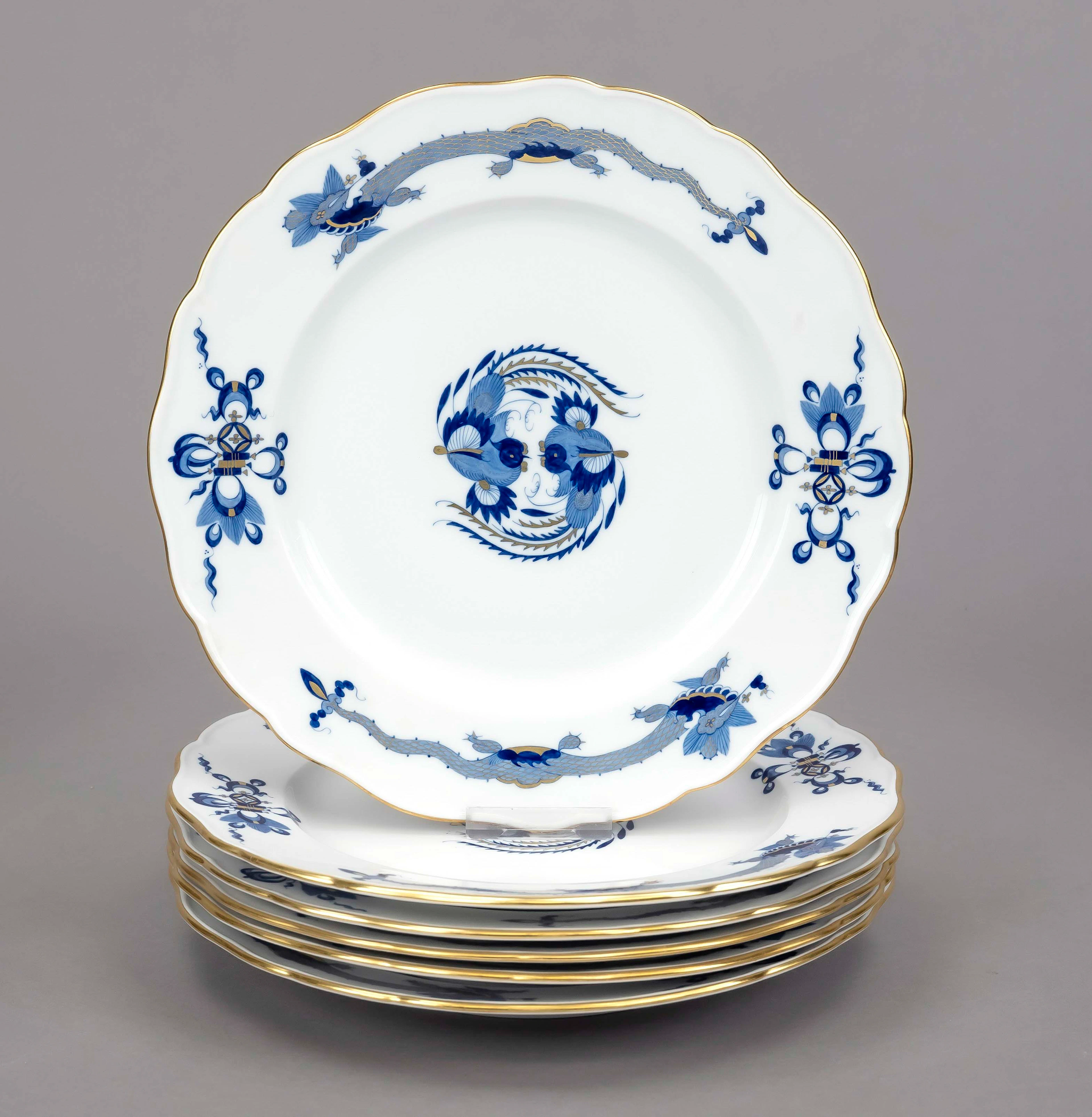 6 Platzteller, Meissen, Ende 20.