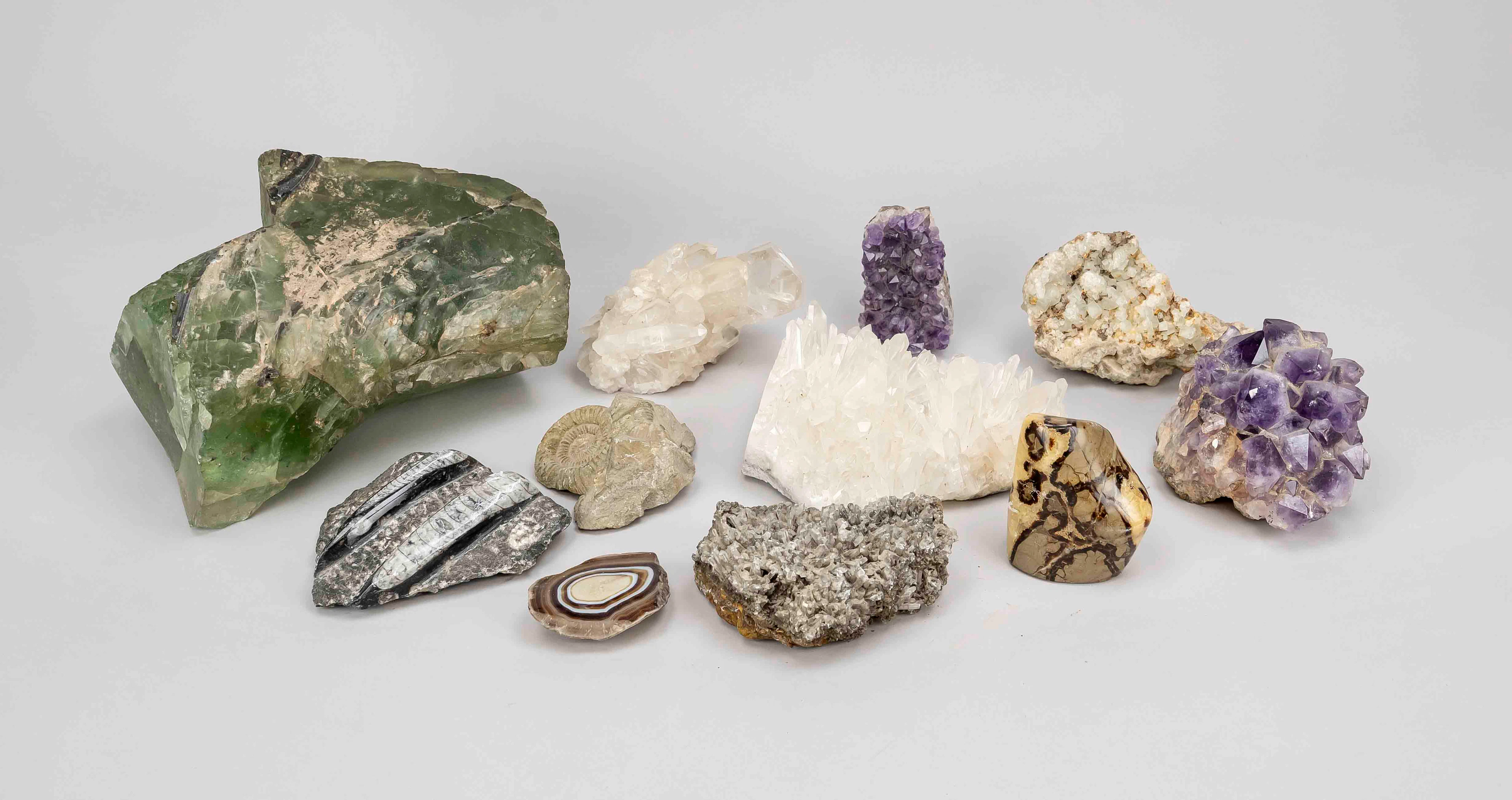 Großes Konvolut Fossilien und Kris