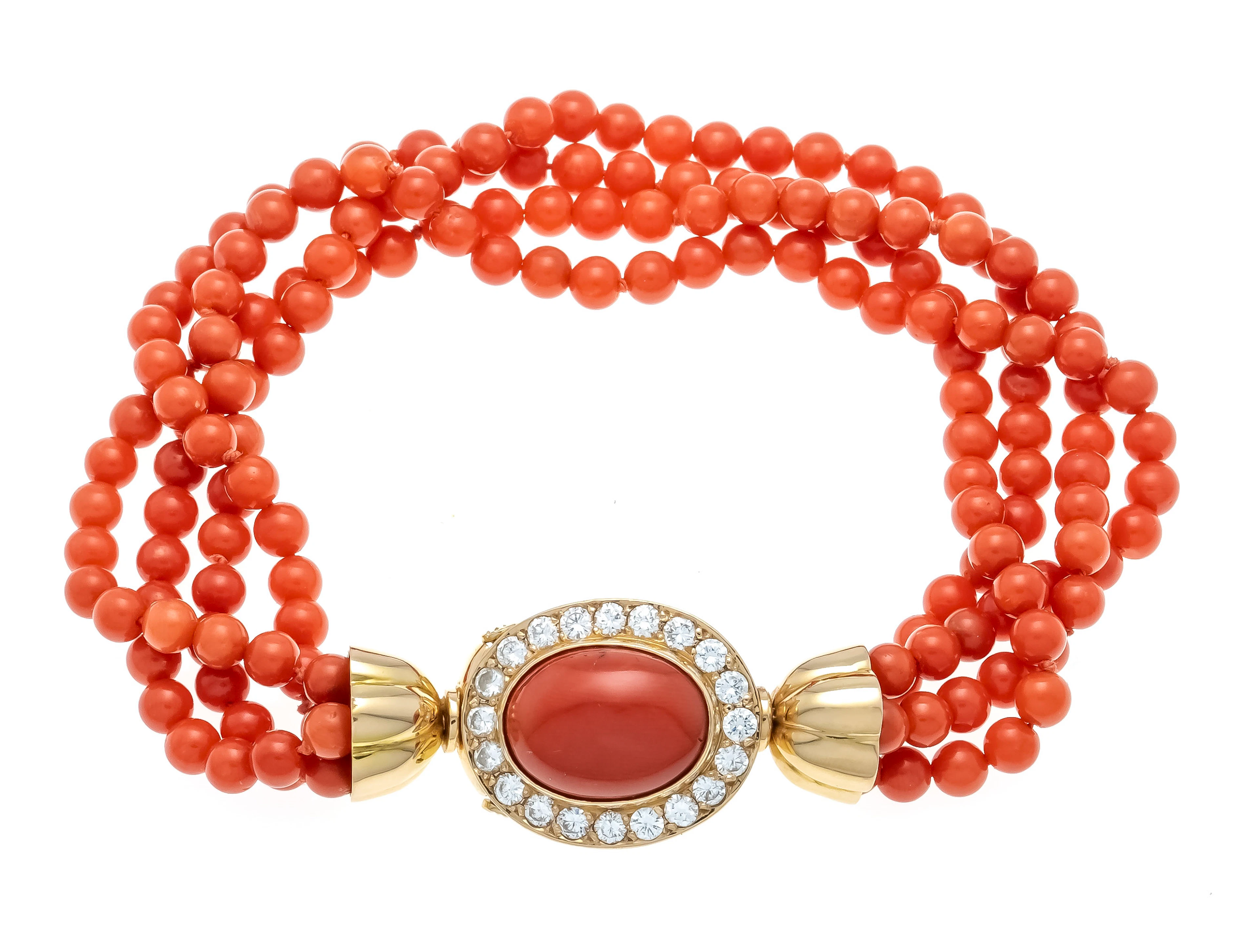4-reihiges Korallenarmband mit Pr