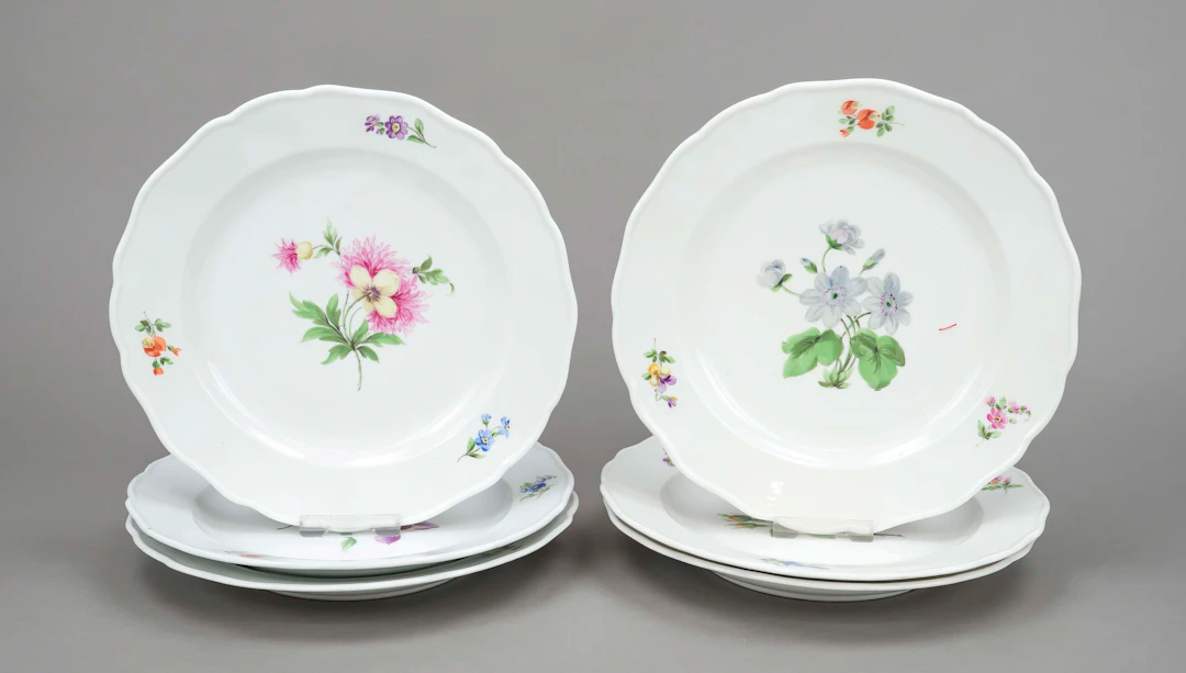 Sechs Speisetteller, Meissen, 20.
