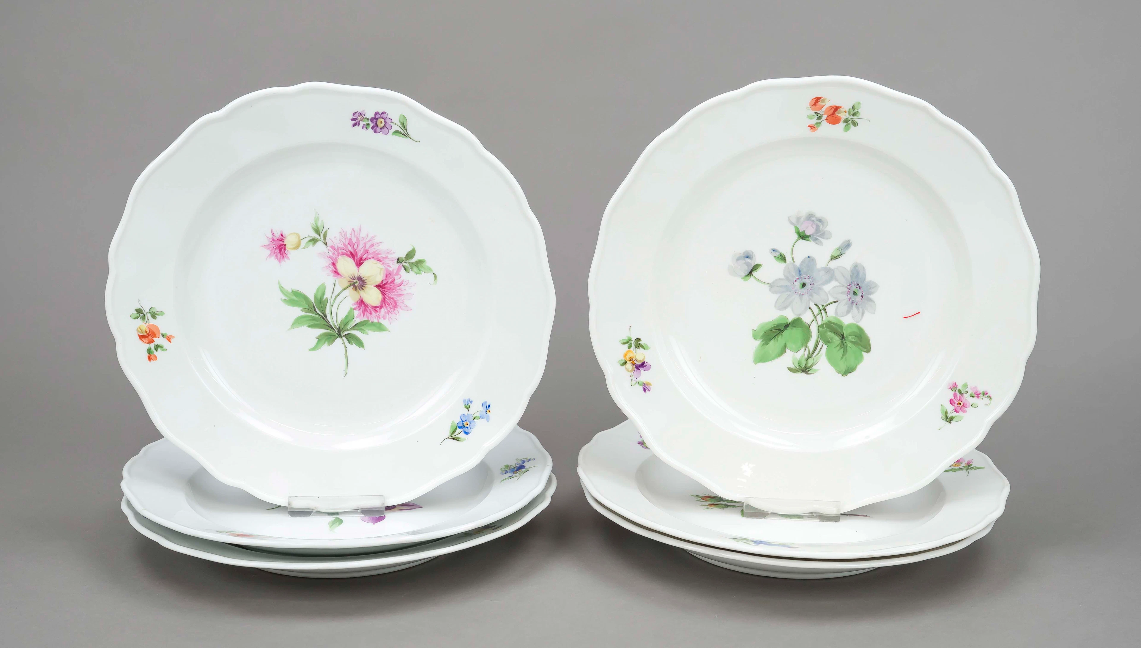 Sechs Speisetteller, Meissen, 20.