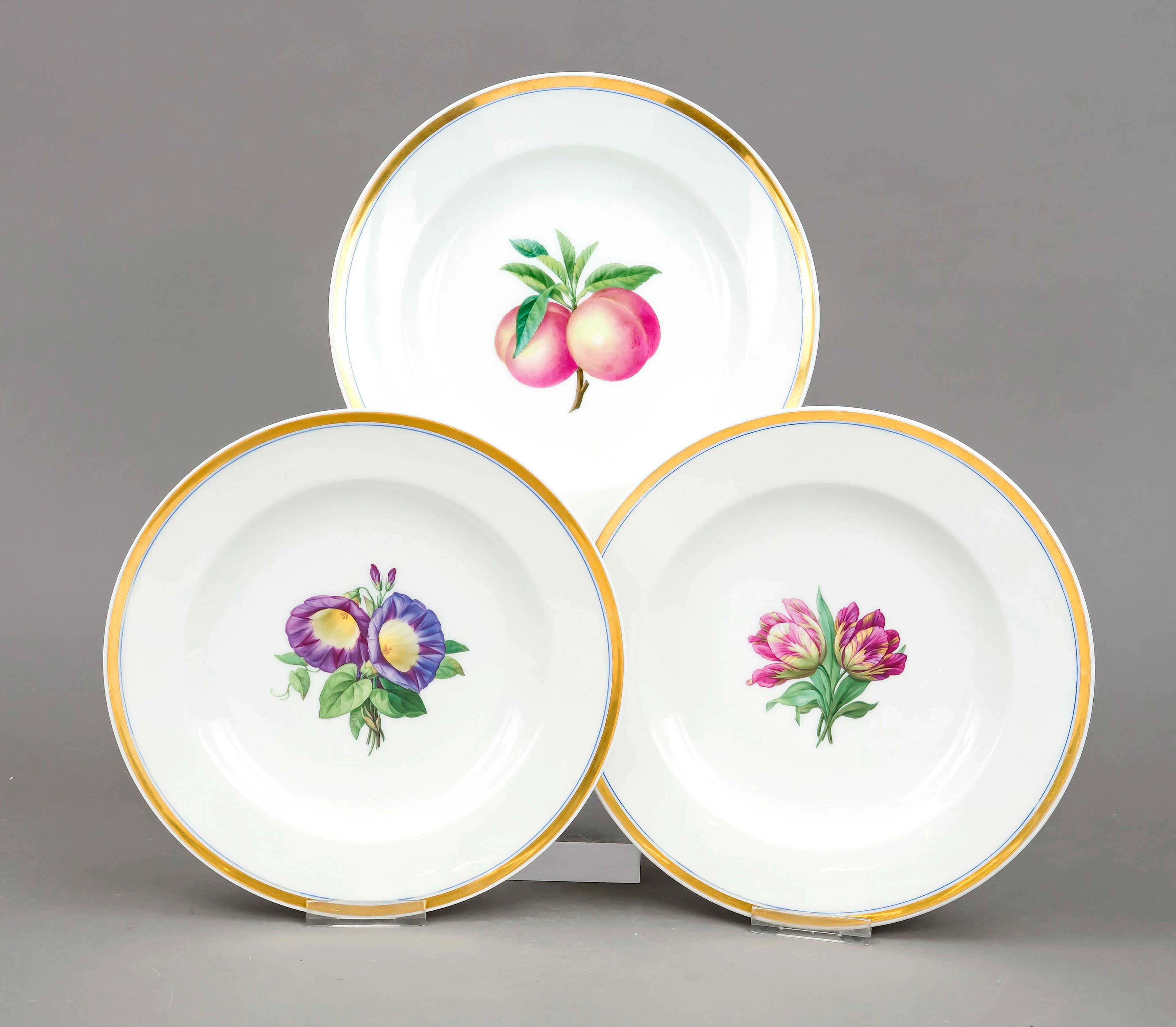 3 Biedermeier-Teller, KPM Berlin