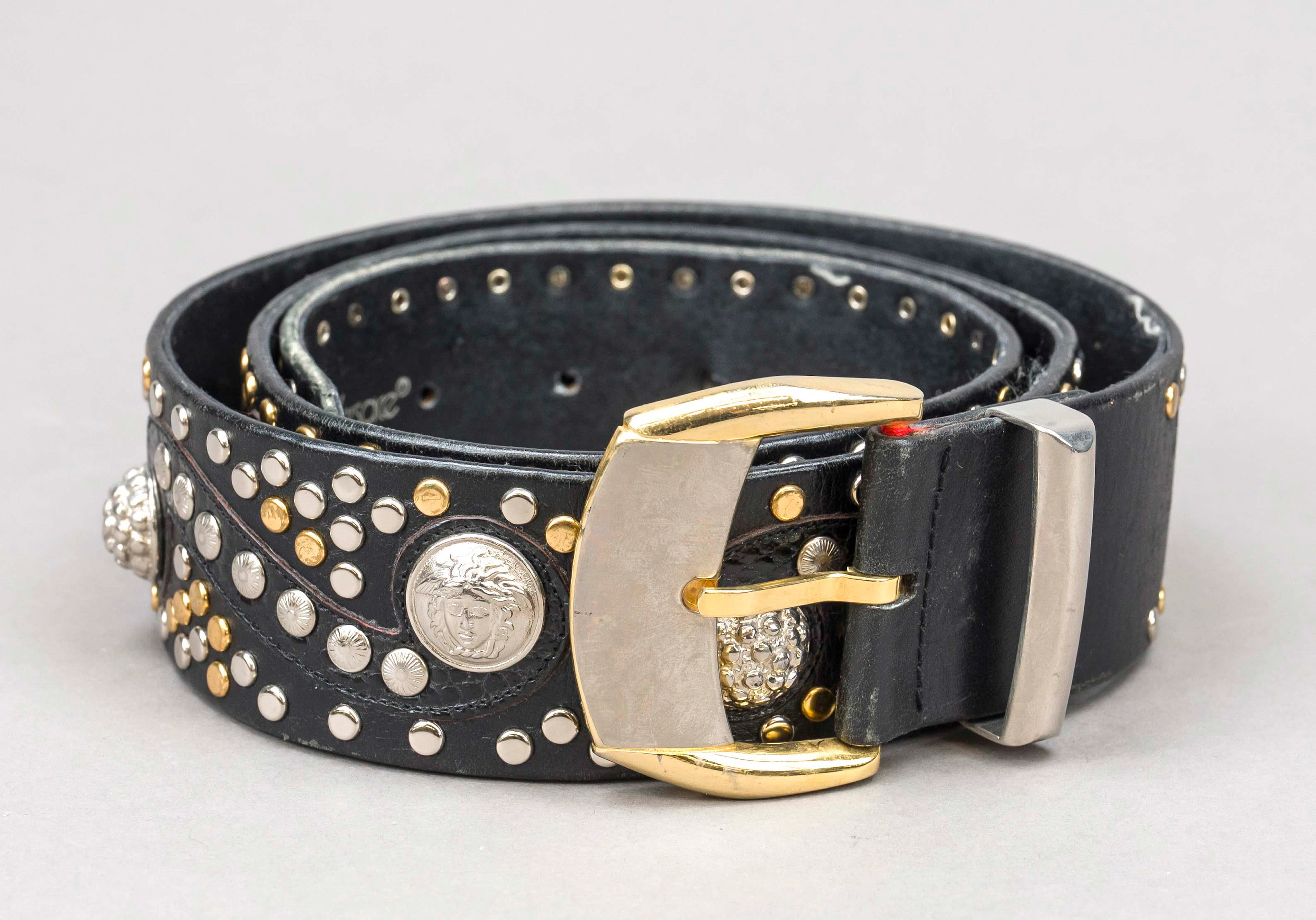 Versace, breiter Gürtel, schwarze