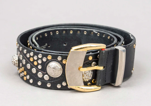 Versace, breiter Gürtel, schwarze