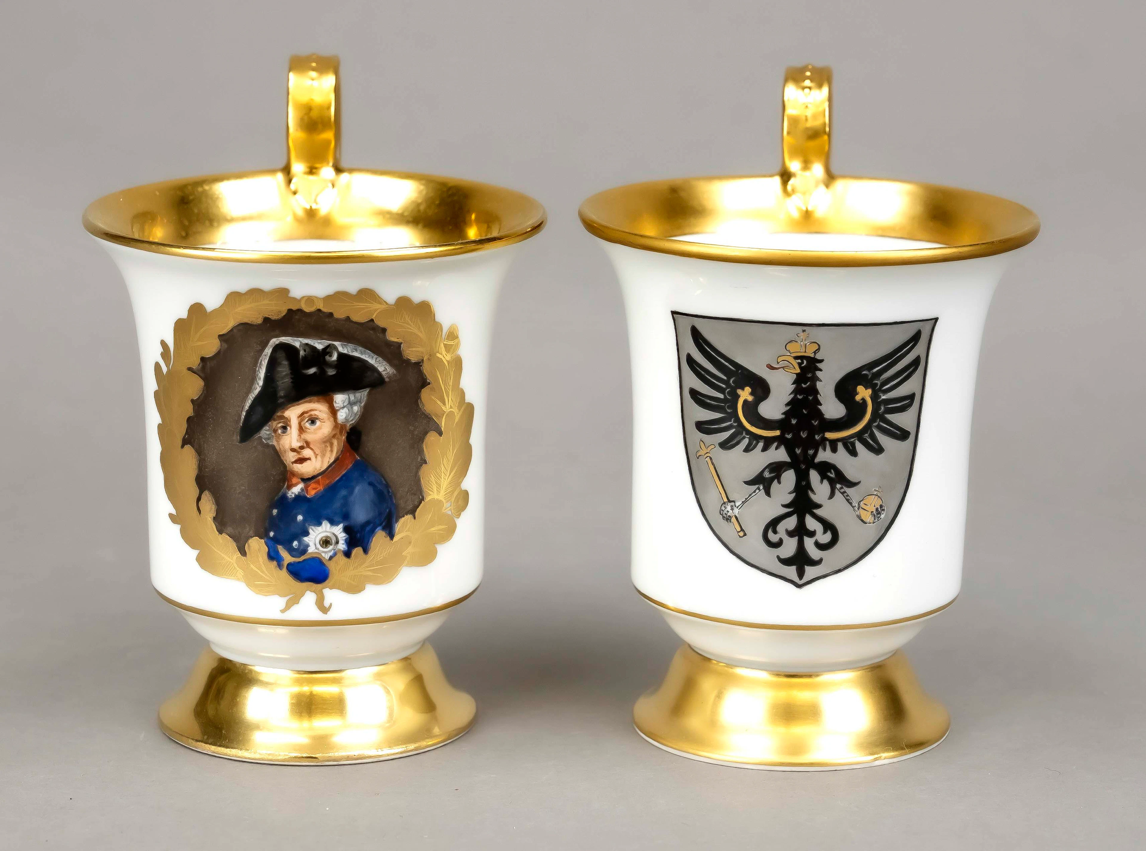 2 Preussen Tassen, KPM Berlin, Ma