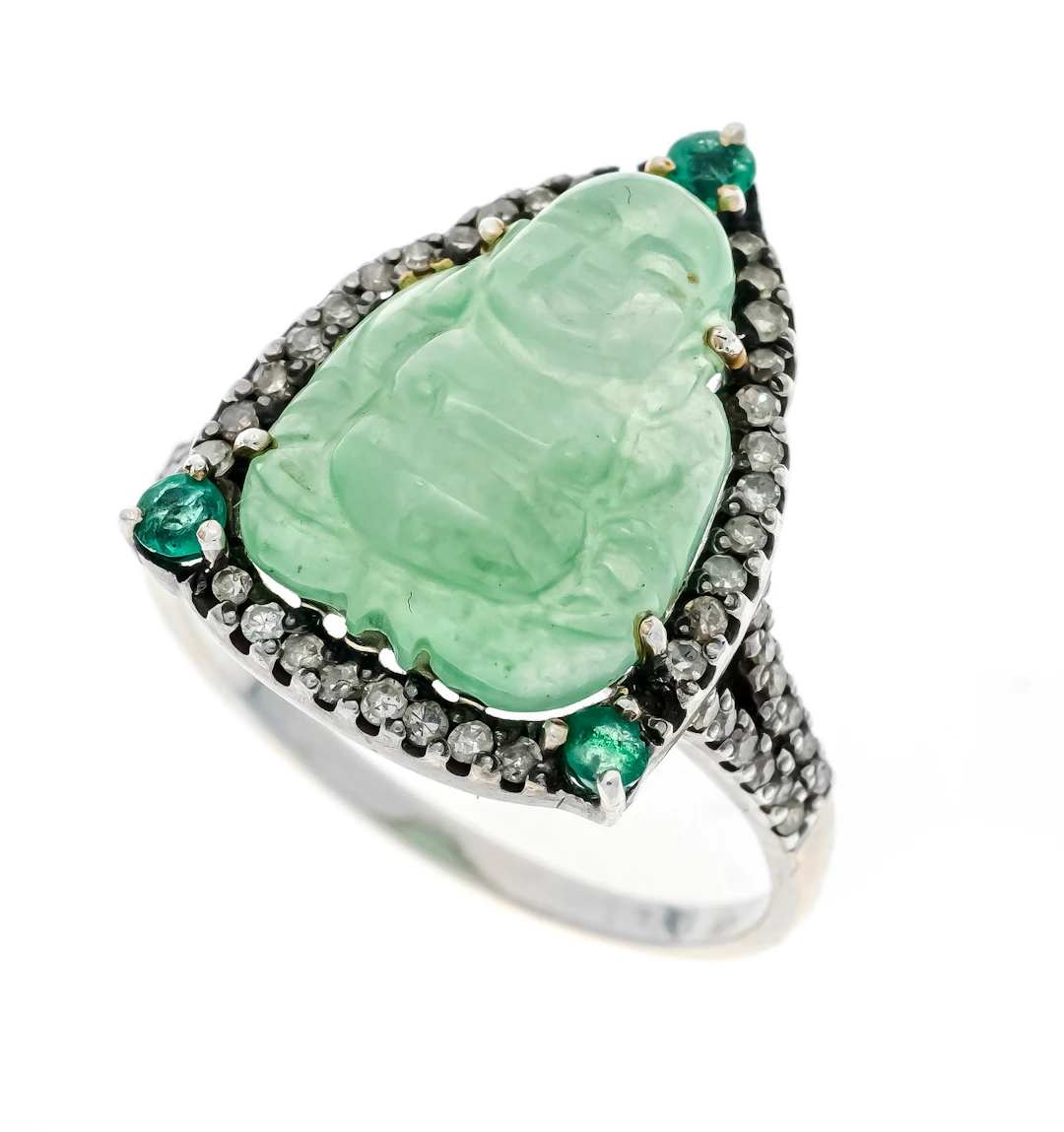Jade-Ring Silber mit einem geschl
