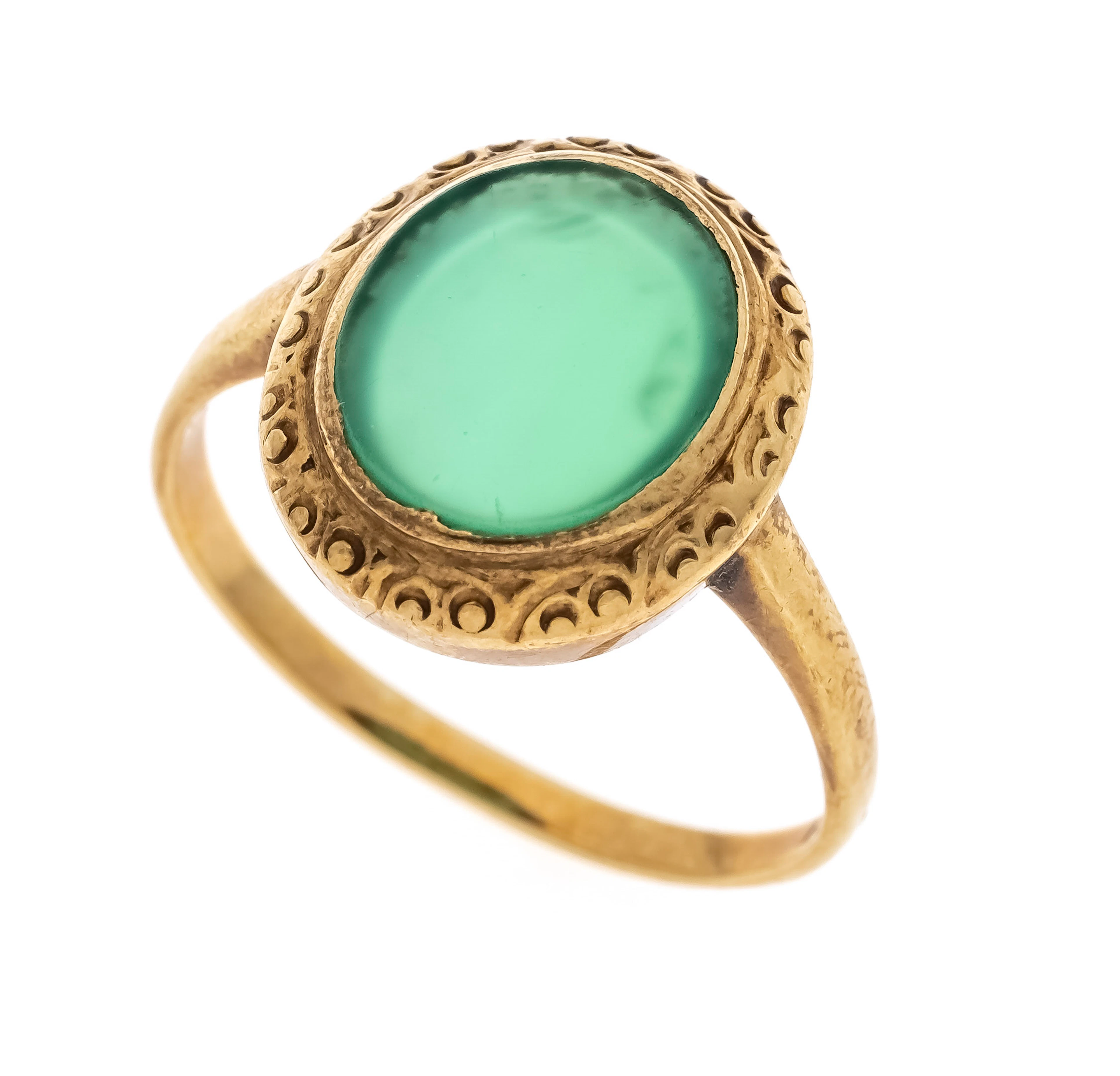 Achat-Ring GG 585/000 mit einer oval