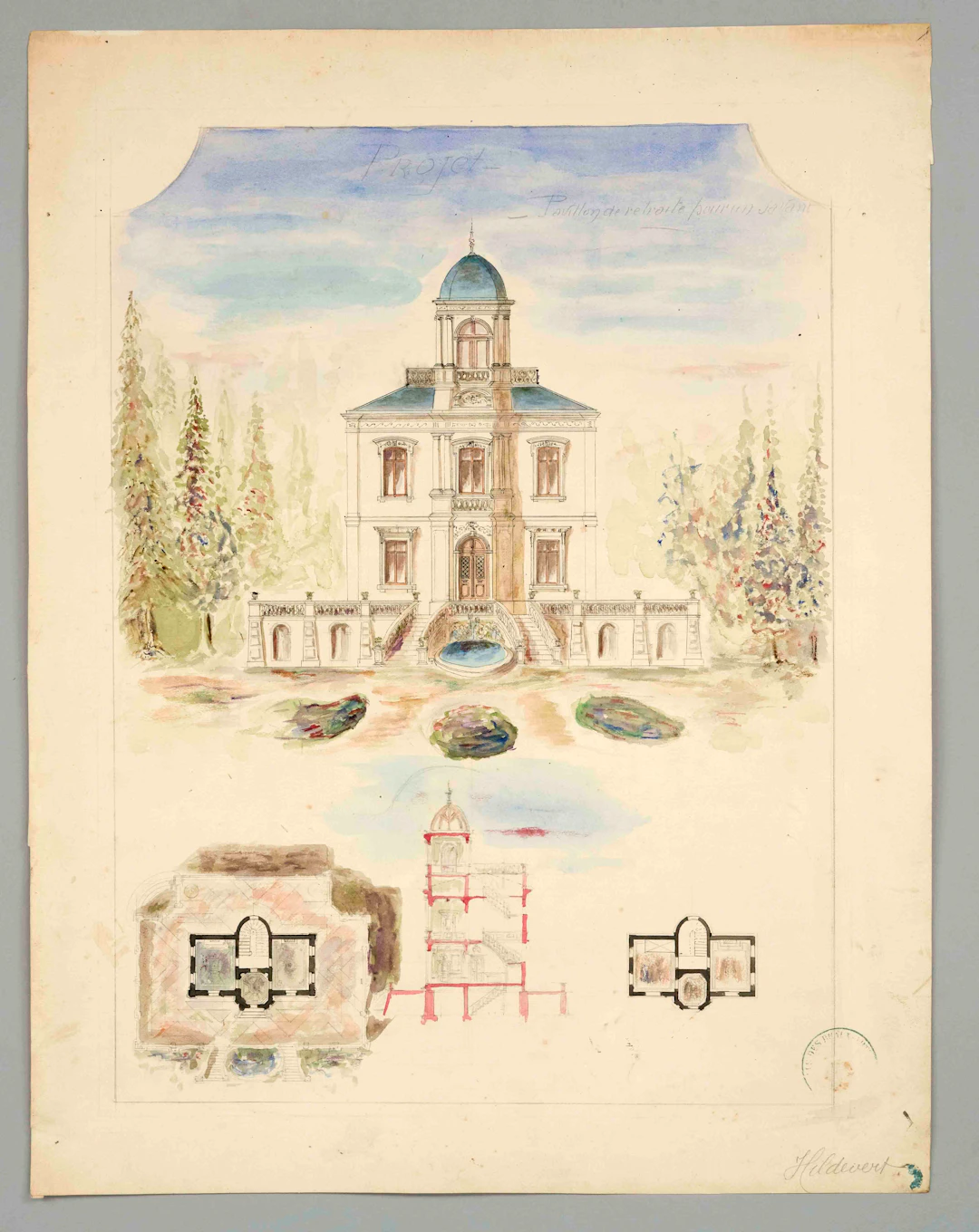 Hildevert, frz. Architekturzeichn