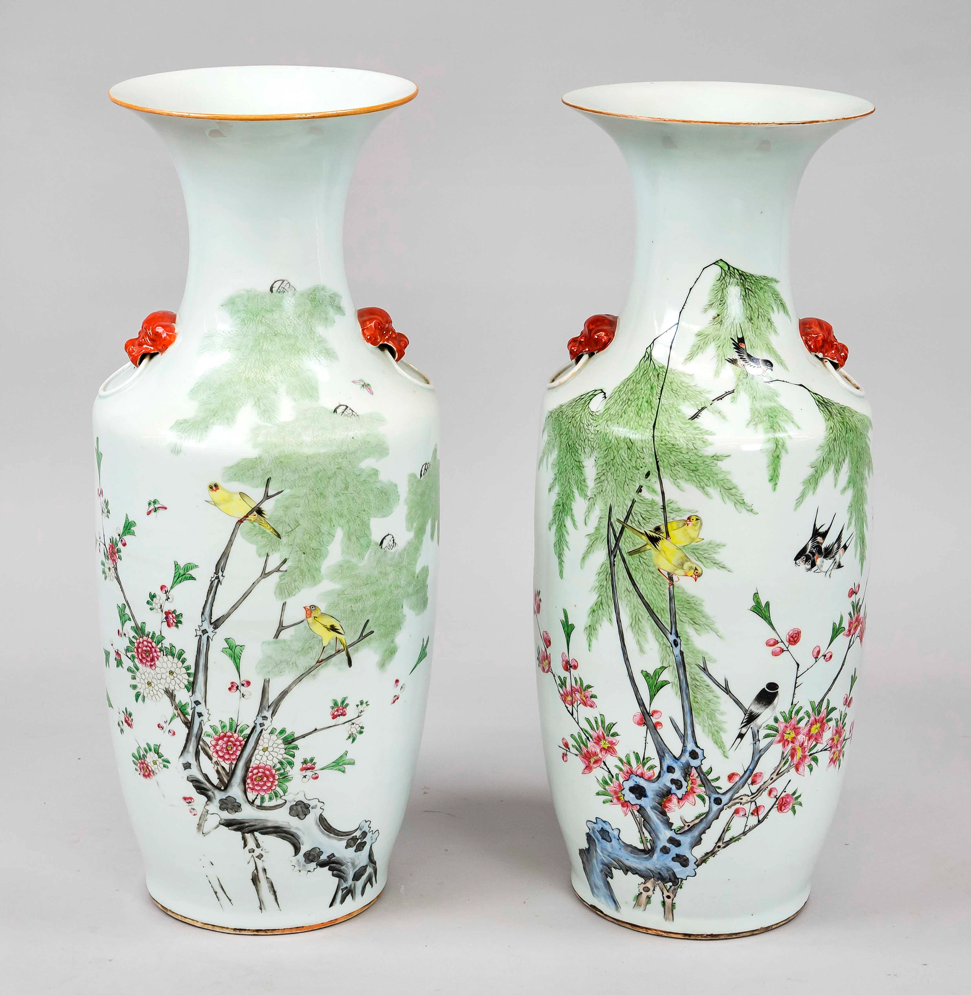2 famille rose Vase, China, wohl