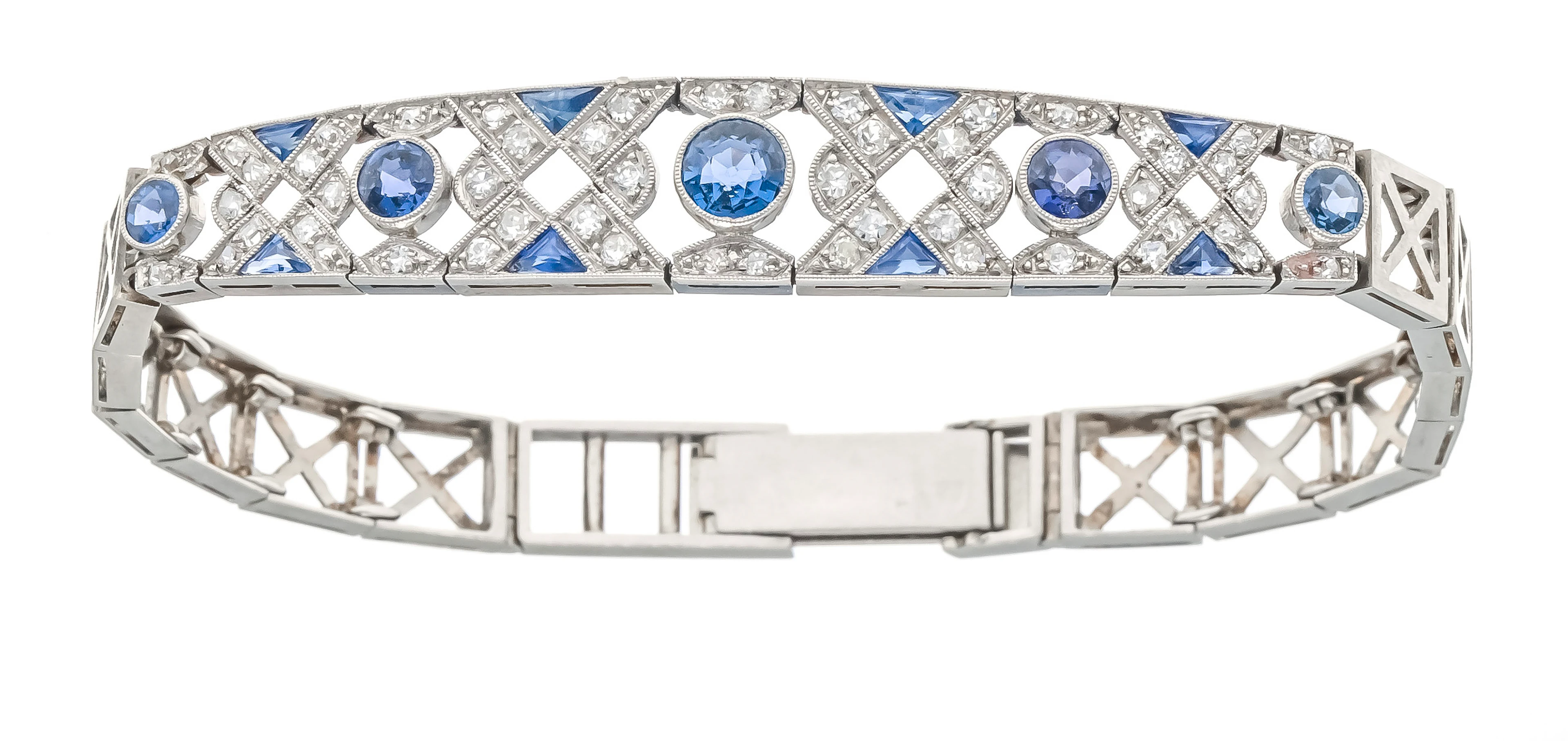 Saphir-Diamant-Armband um 1910 WG