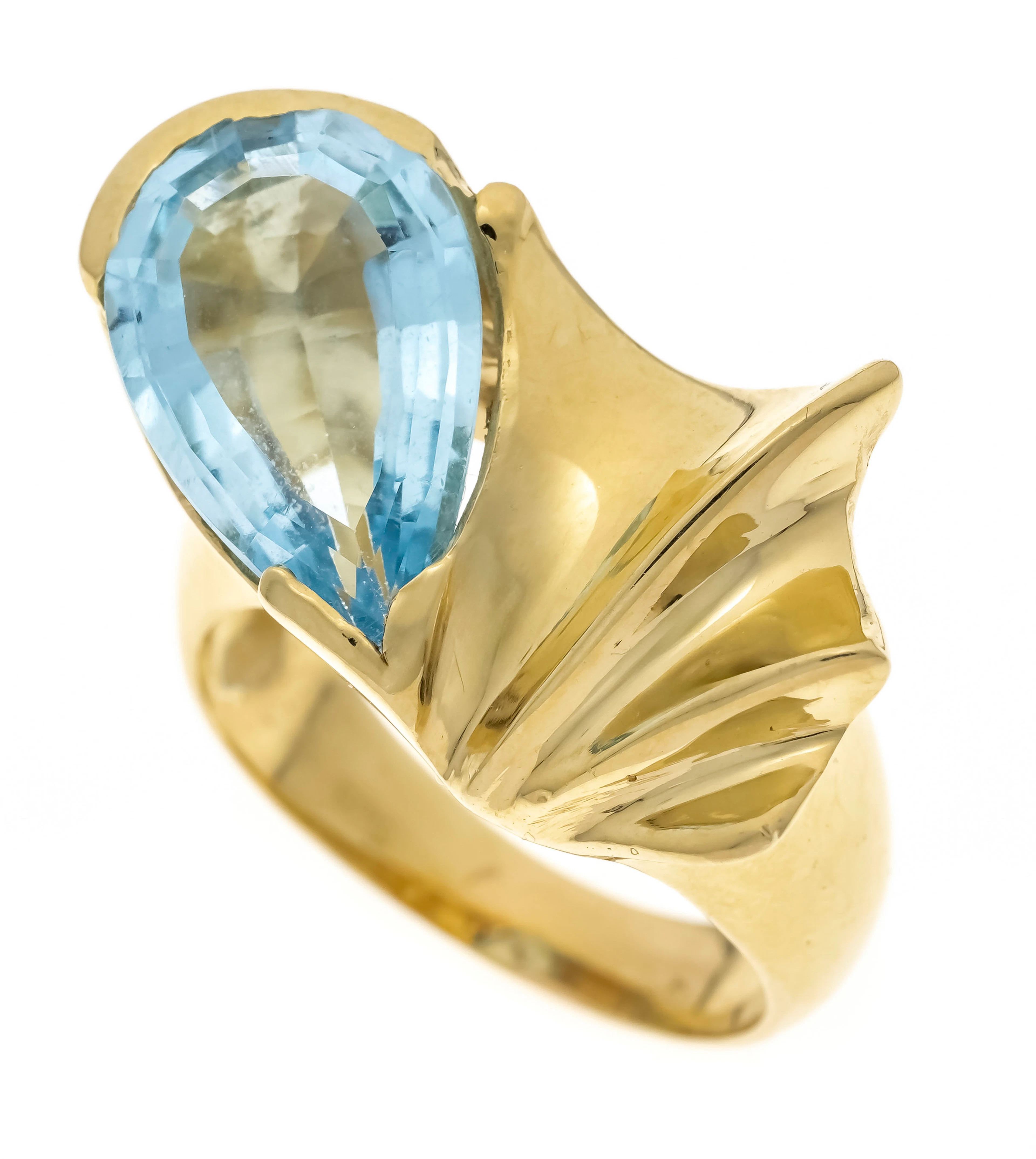 Blautopas Design-Ring GG 585/000 mit
