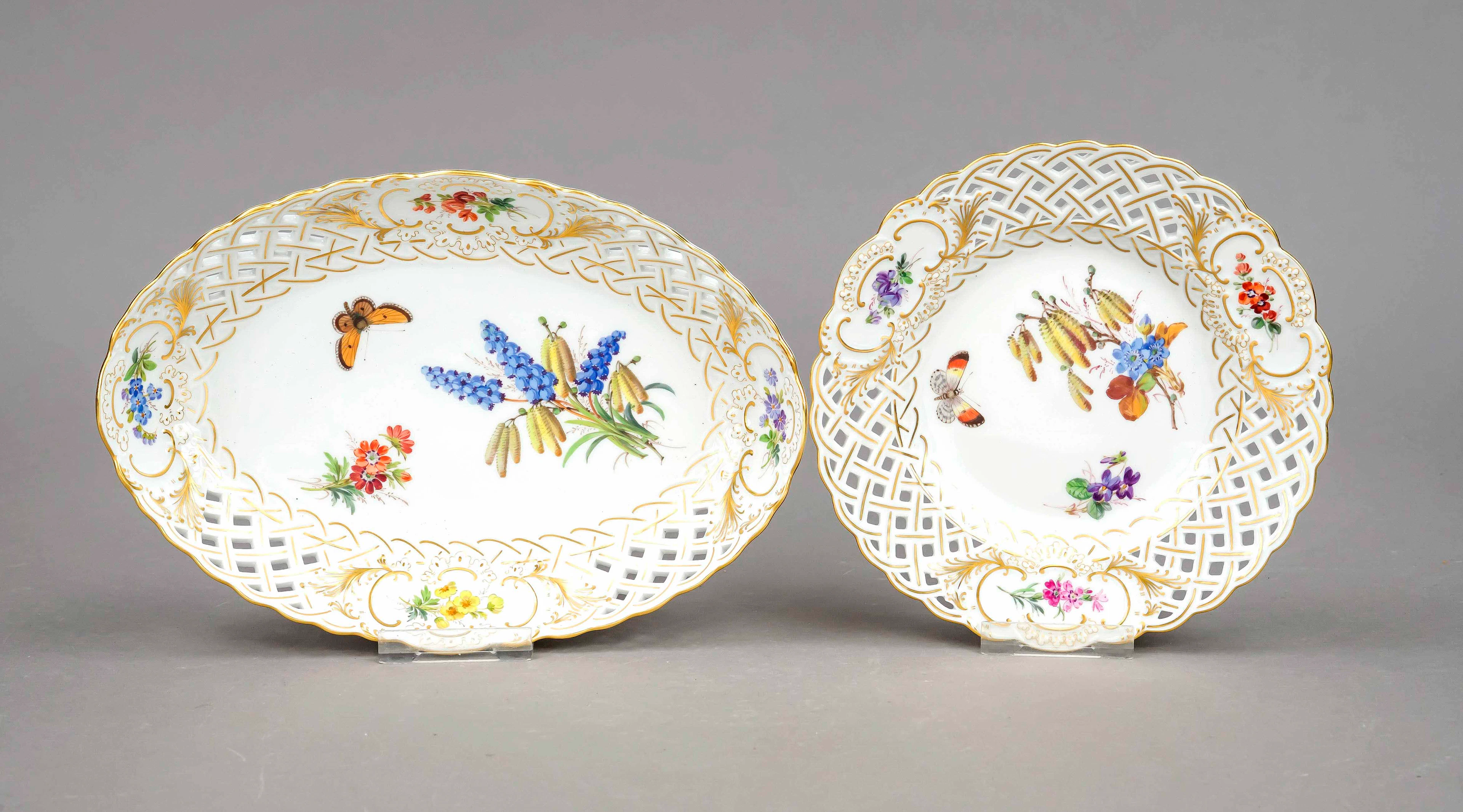 Ovale Schale u. Teller, Meissen