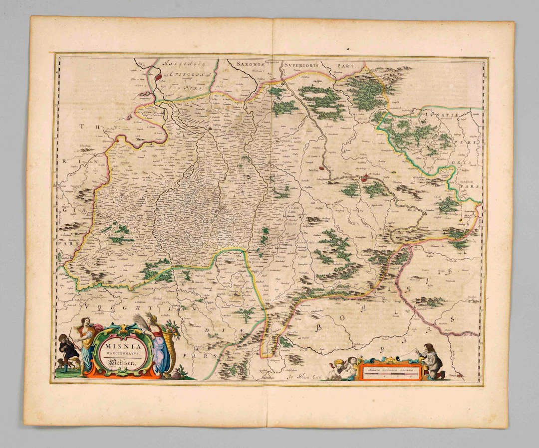 Historische Karte von Meißen und