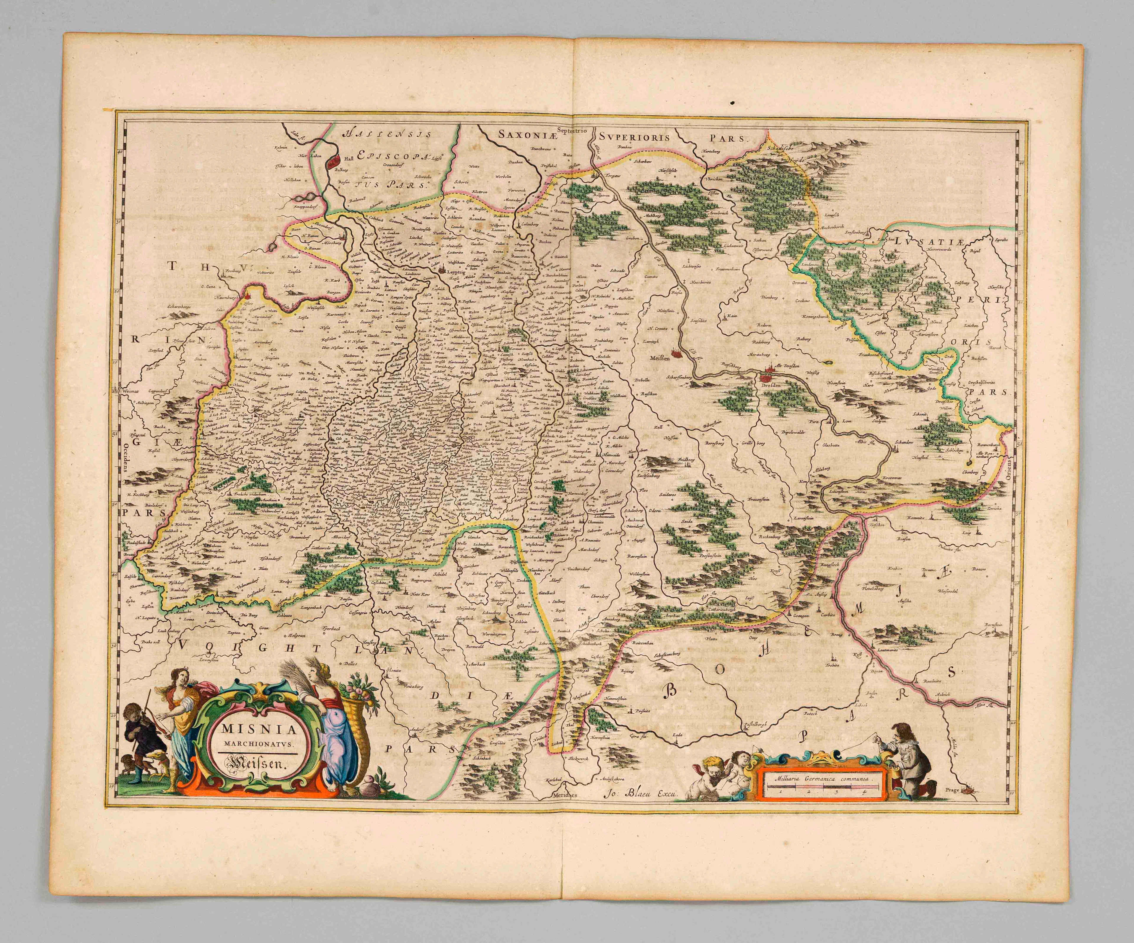 Historische Karte von Meißen und
