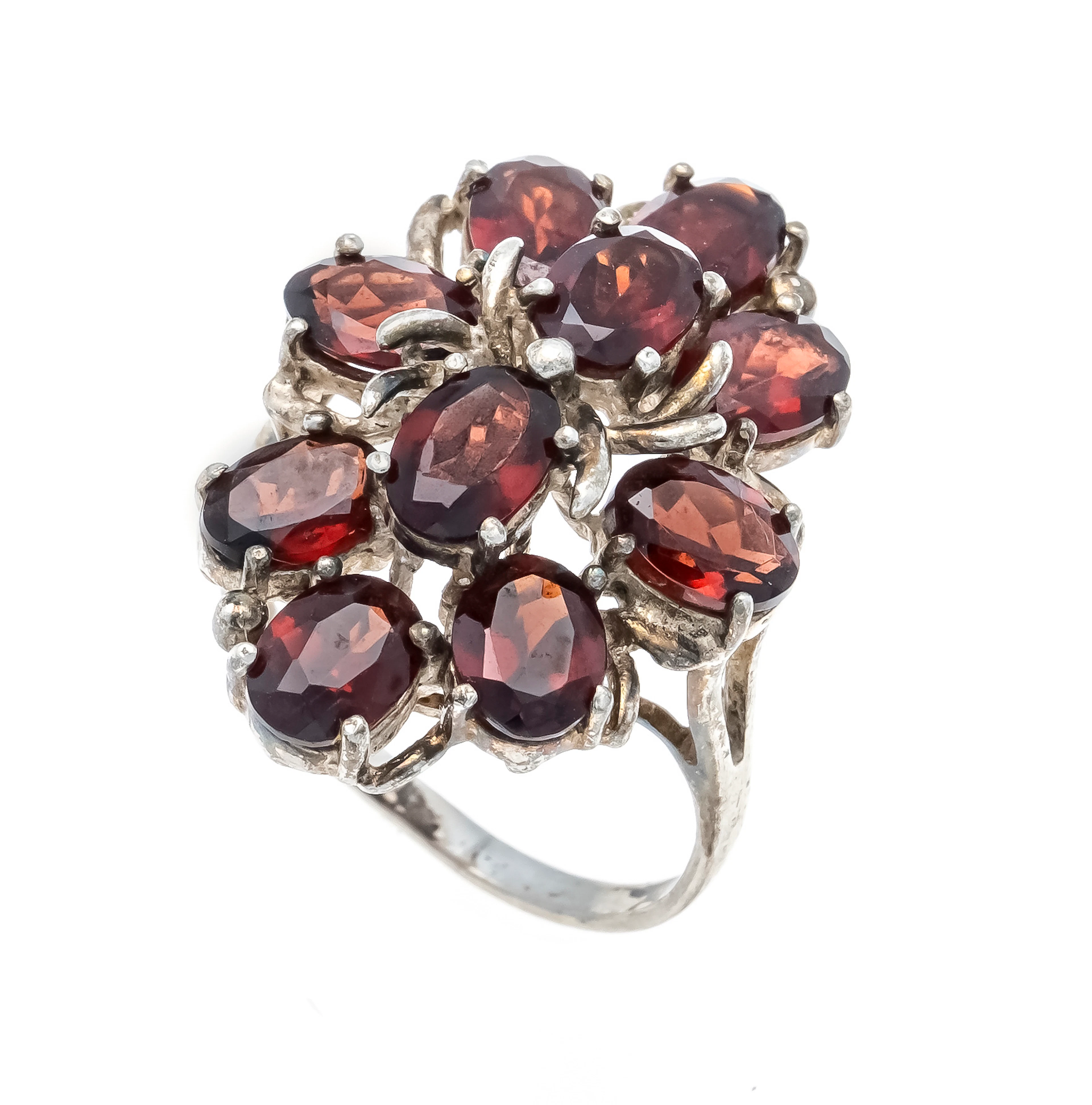 Granat-Ring Silber 925/000 mit 10