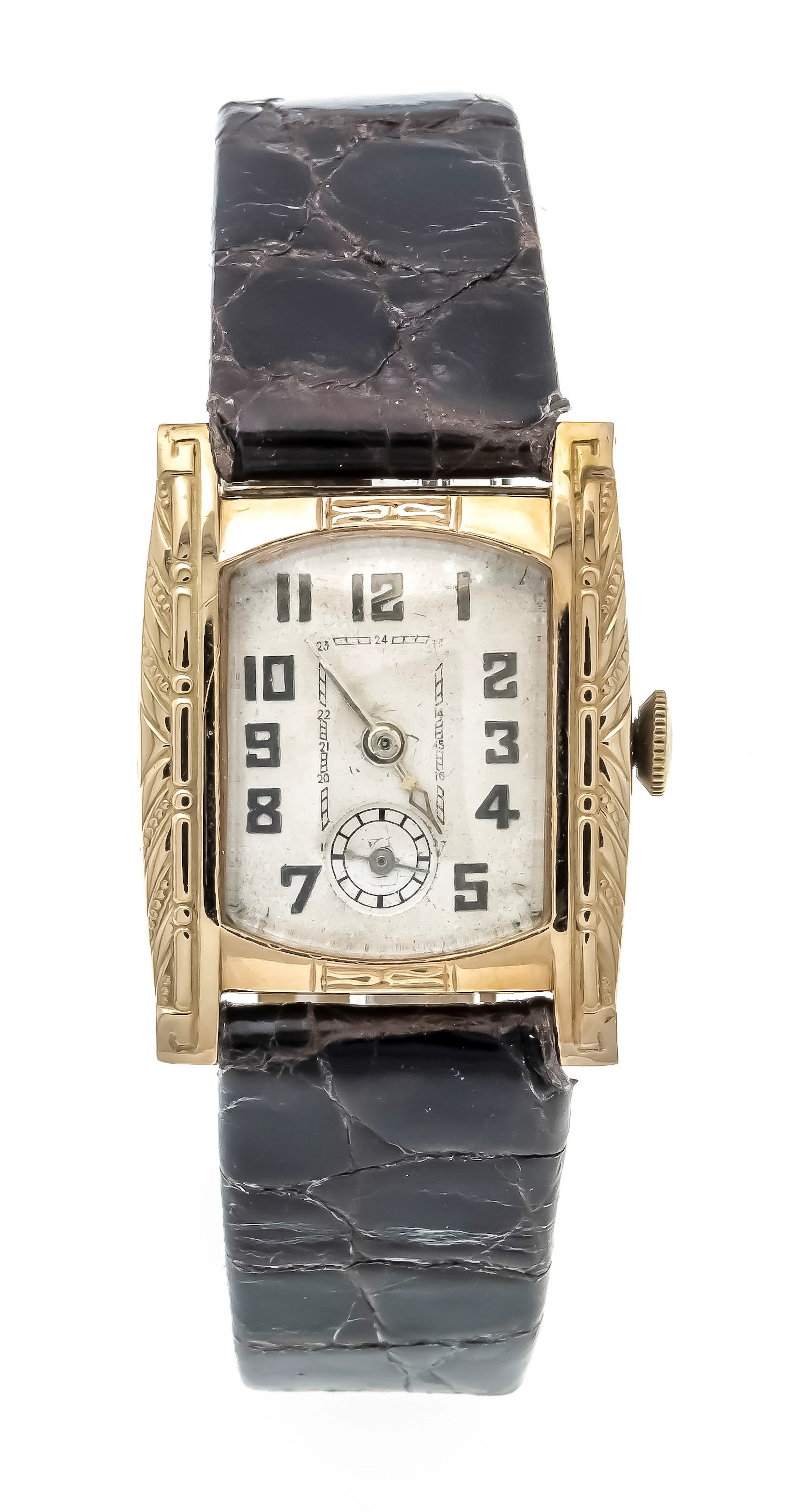 Herrenarmbanduhr, 585/GG, um 1910