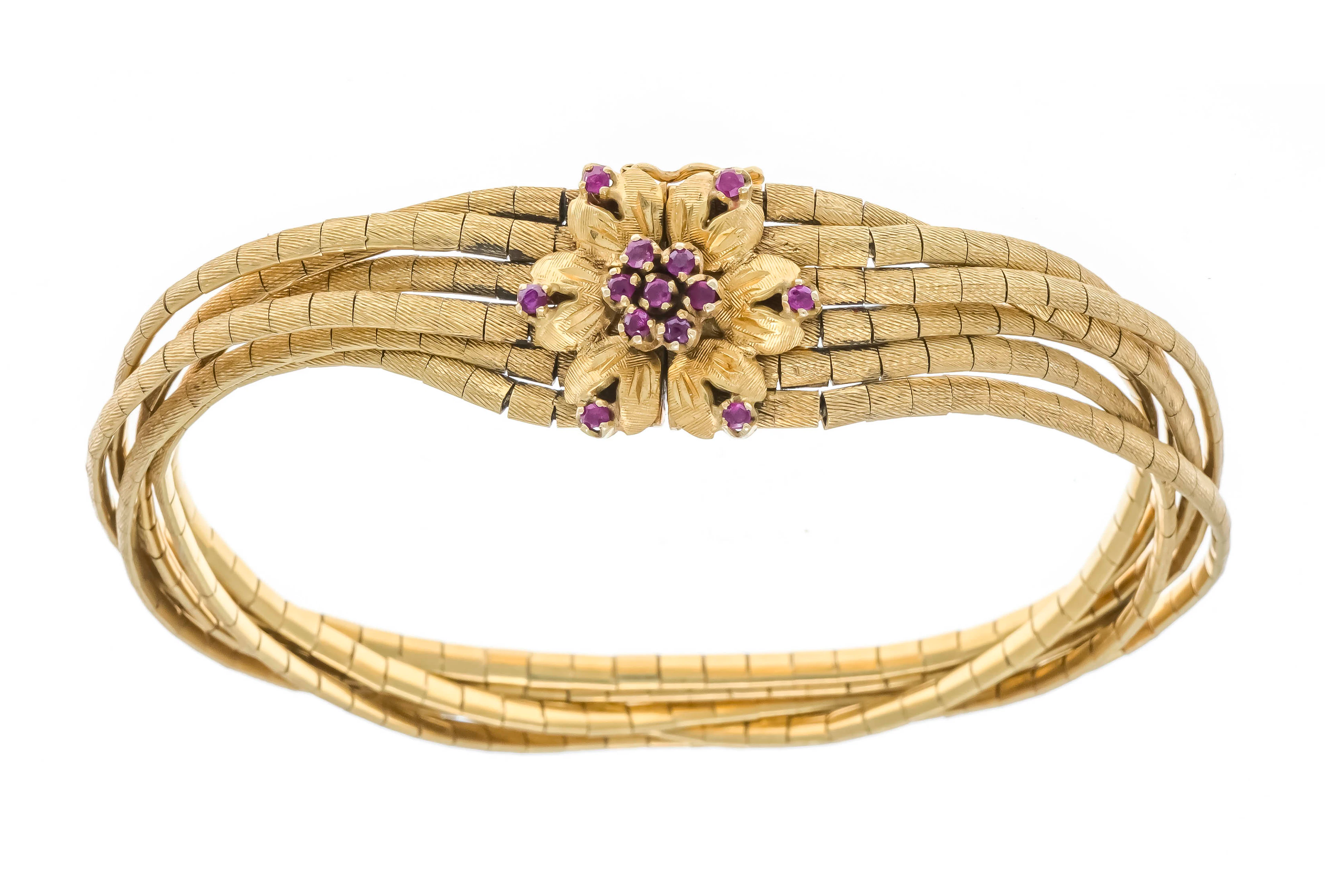 6-reihiges Vintage Rubin-Armband
