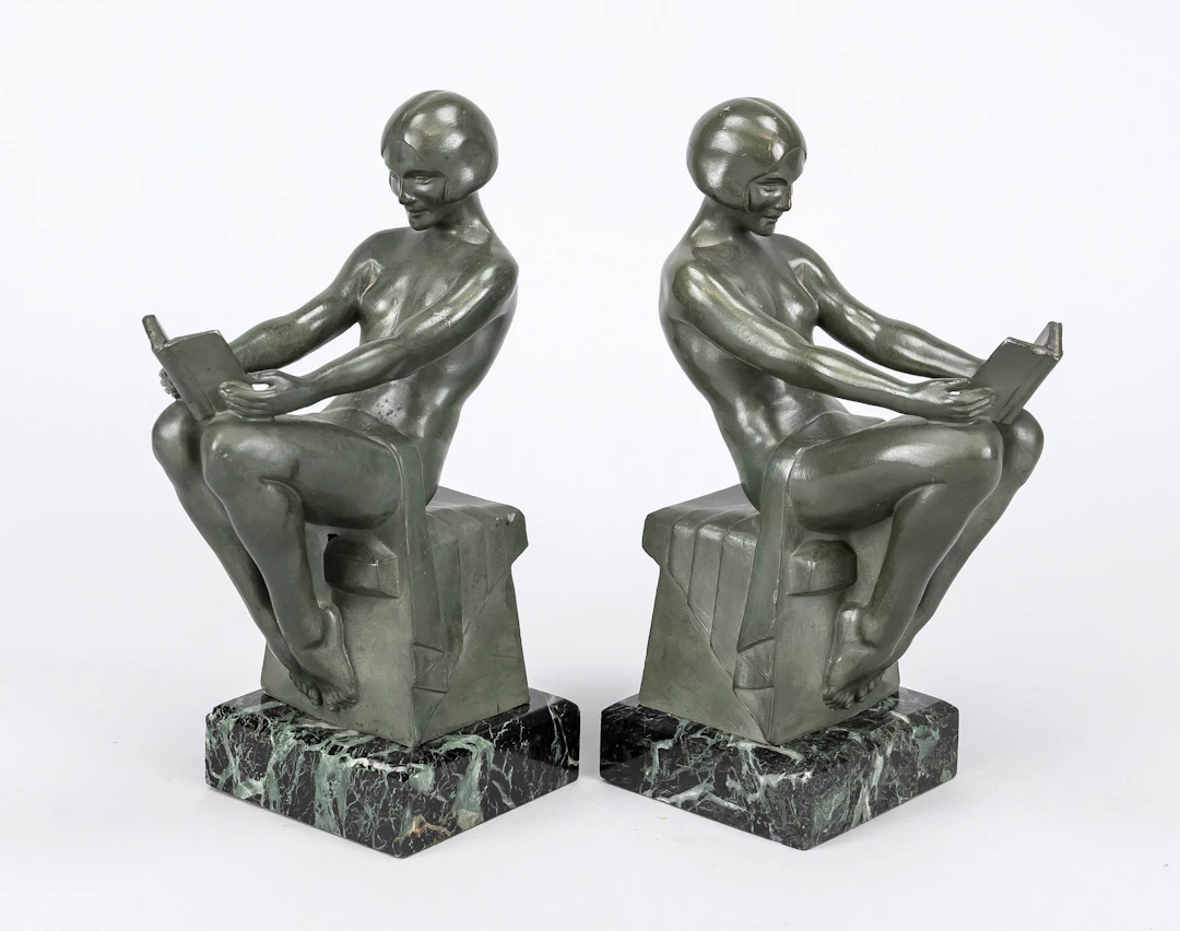 Paar Art déco Buchstützen ''Délas