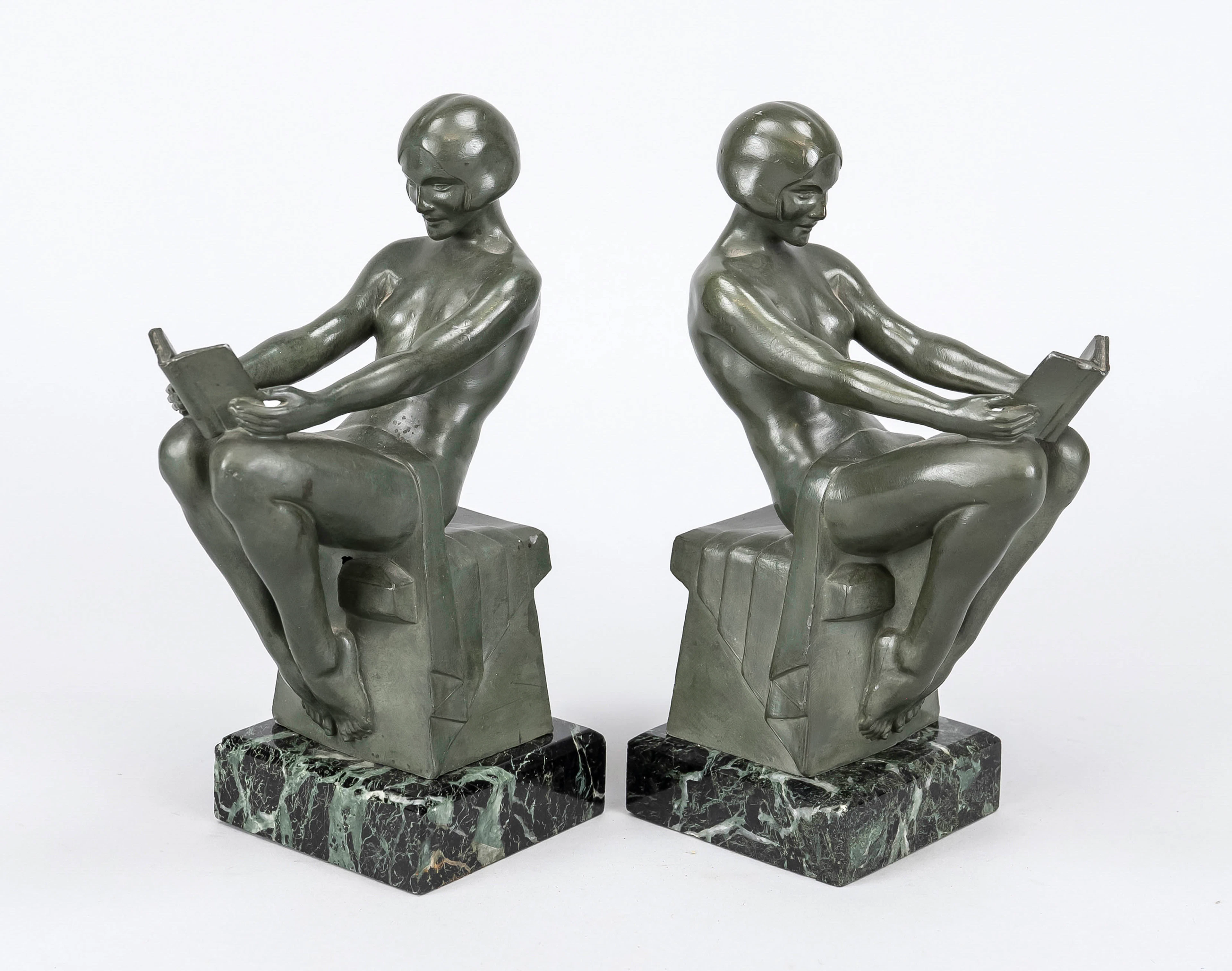 Paar Art déco Buchstützen ''Délas