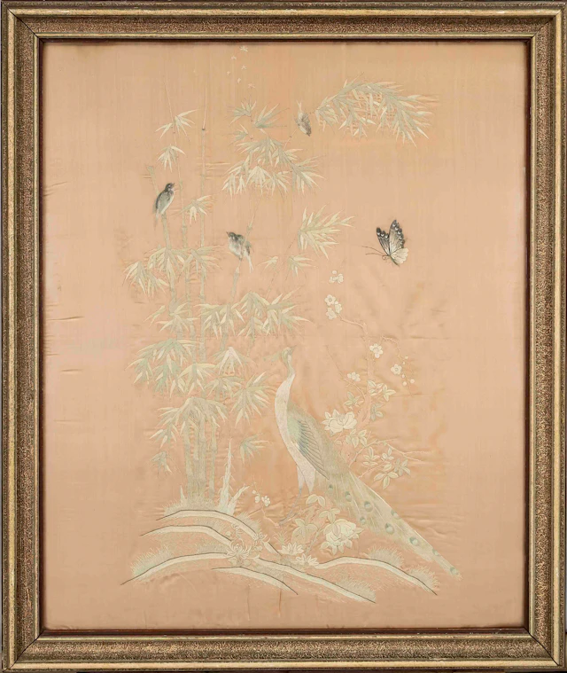 Seidenstickerei, China um 1900 (Q