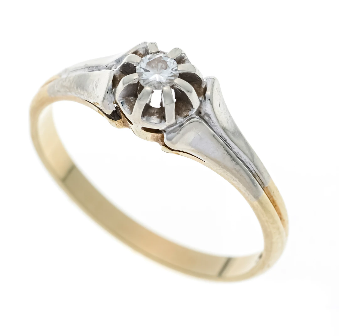 Solitär Brillant-Ring GG/WG 585/0