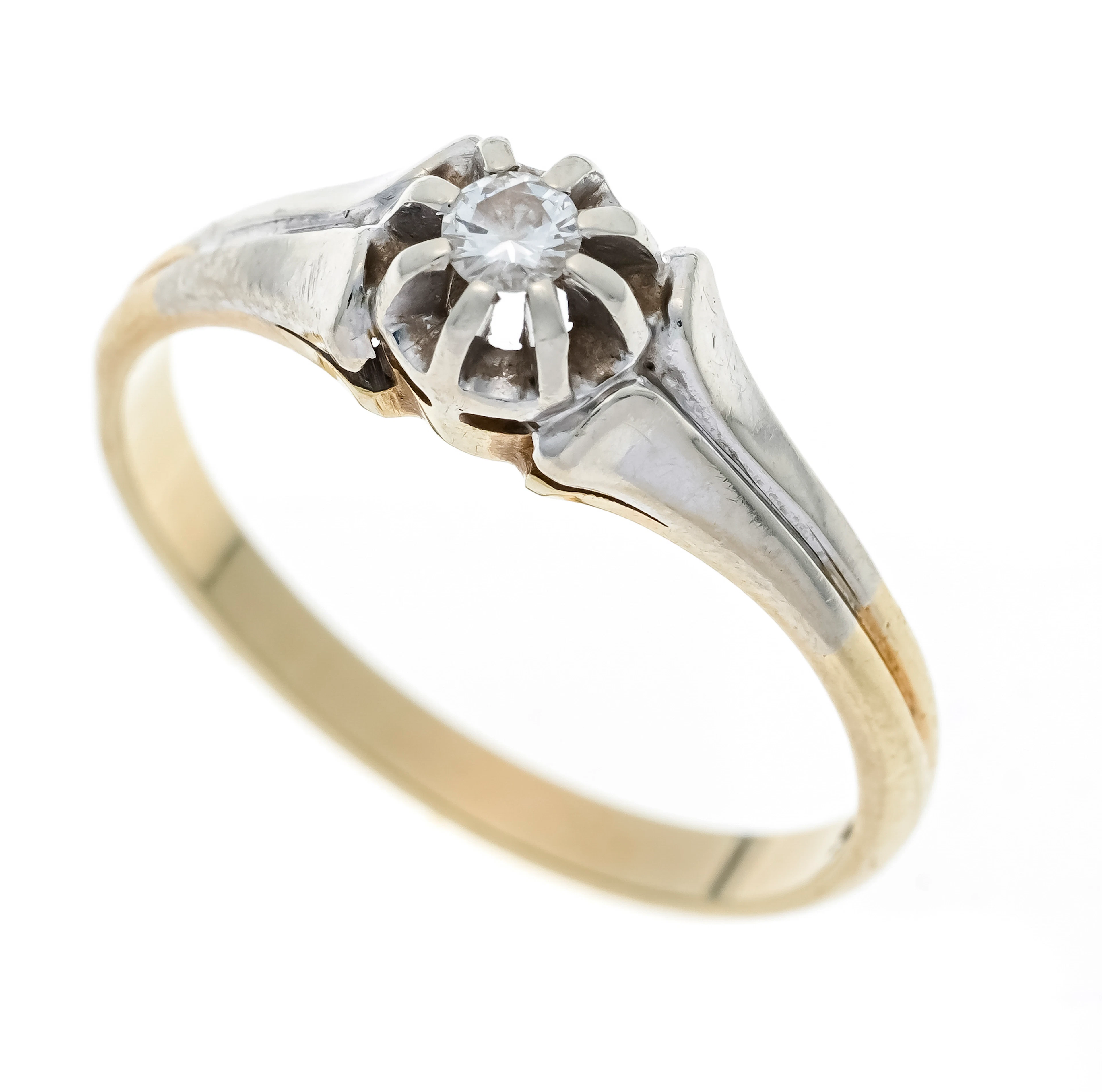 Solitär Brillant-Ring GG/WG 585/0