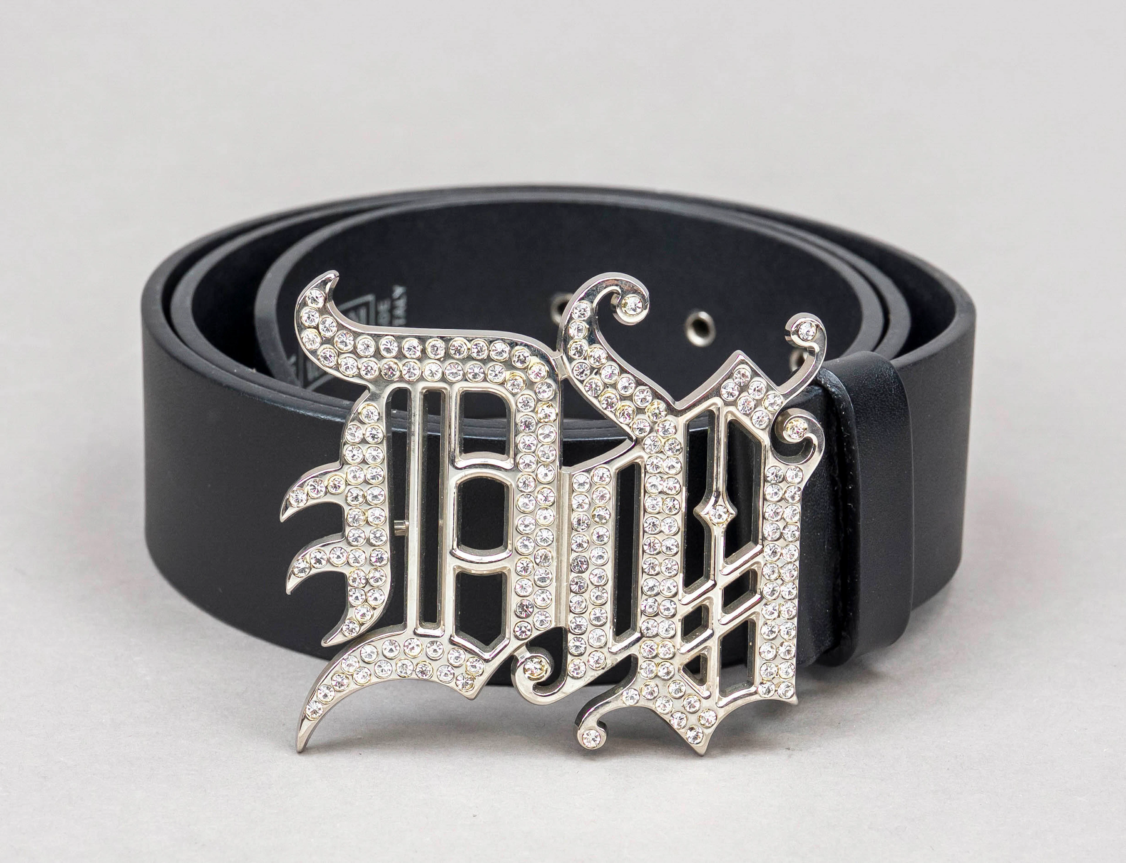 Versace, Gürtel, schwarzes Leder