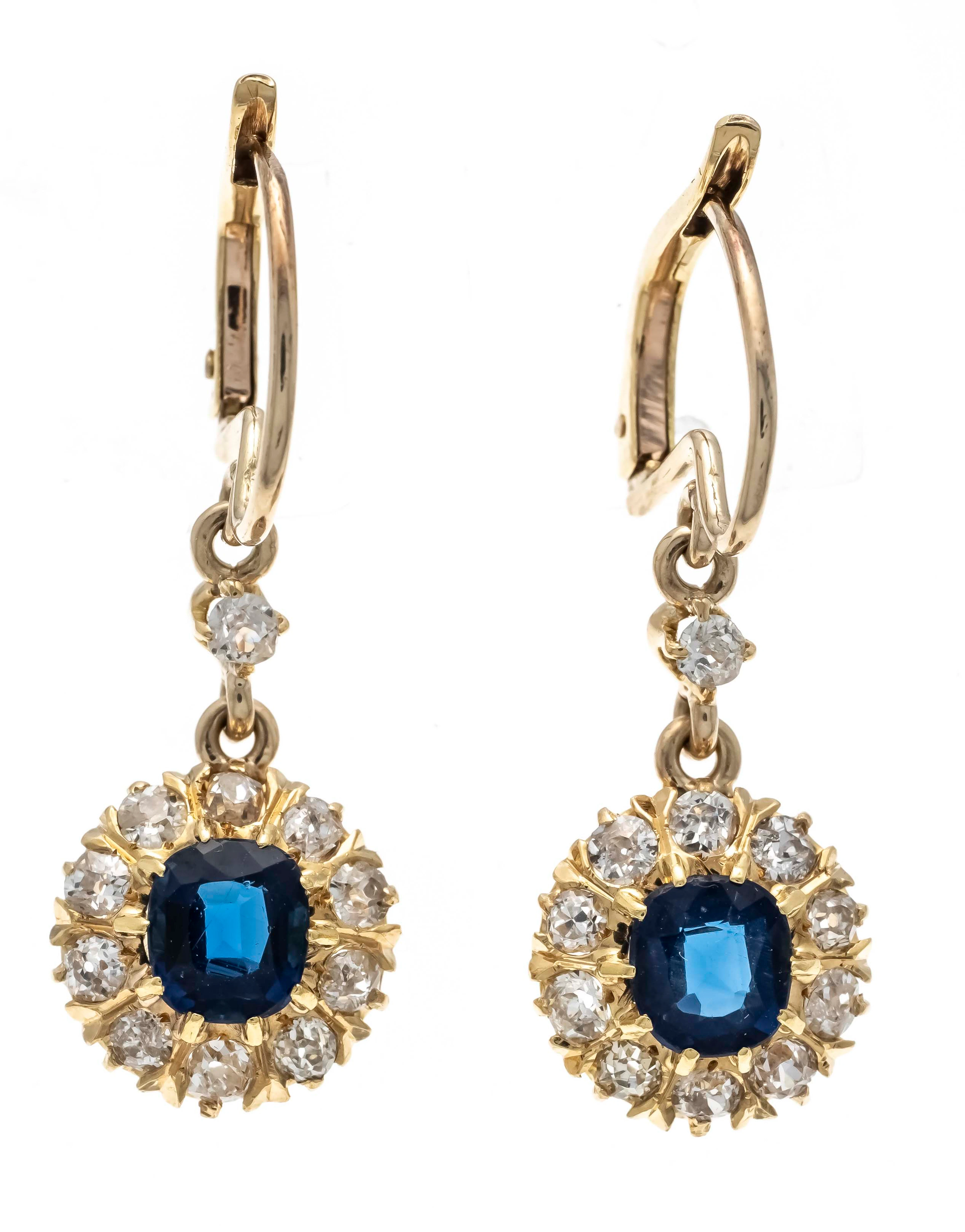 Saphir-Diamant-Ohrringe GG 750/000 u