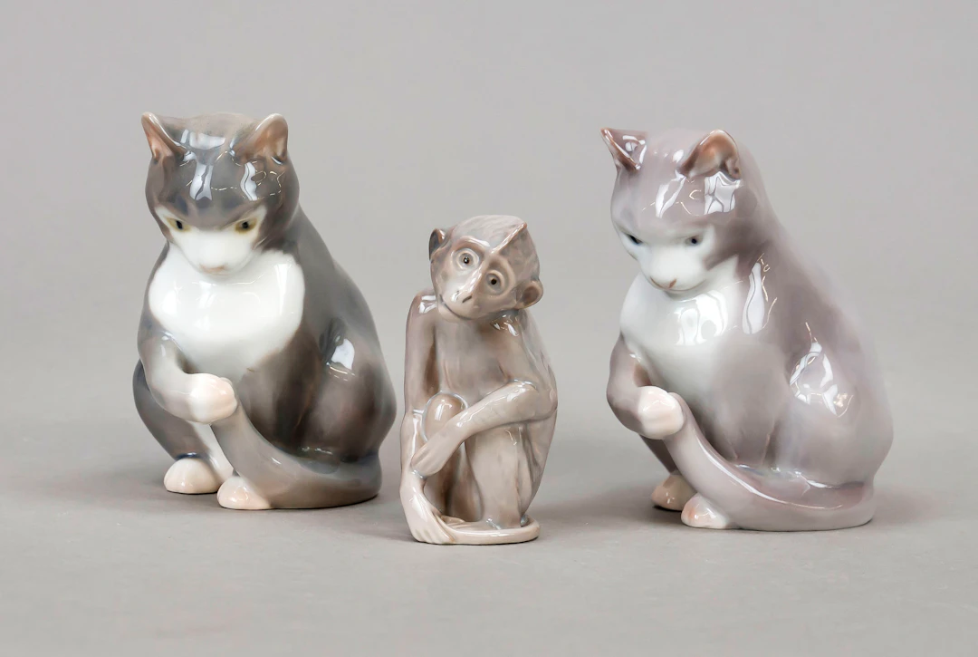 Zwei Katzen u. Affe, B&G Kopenhag